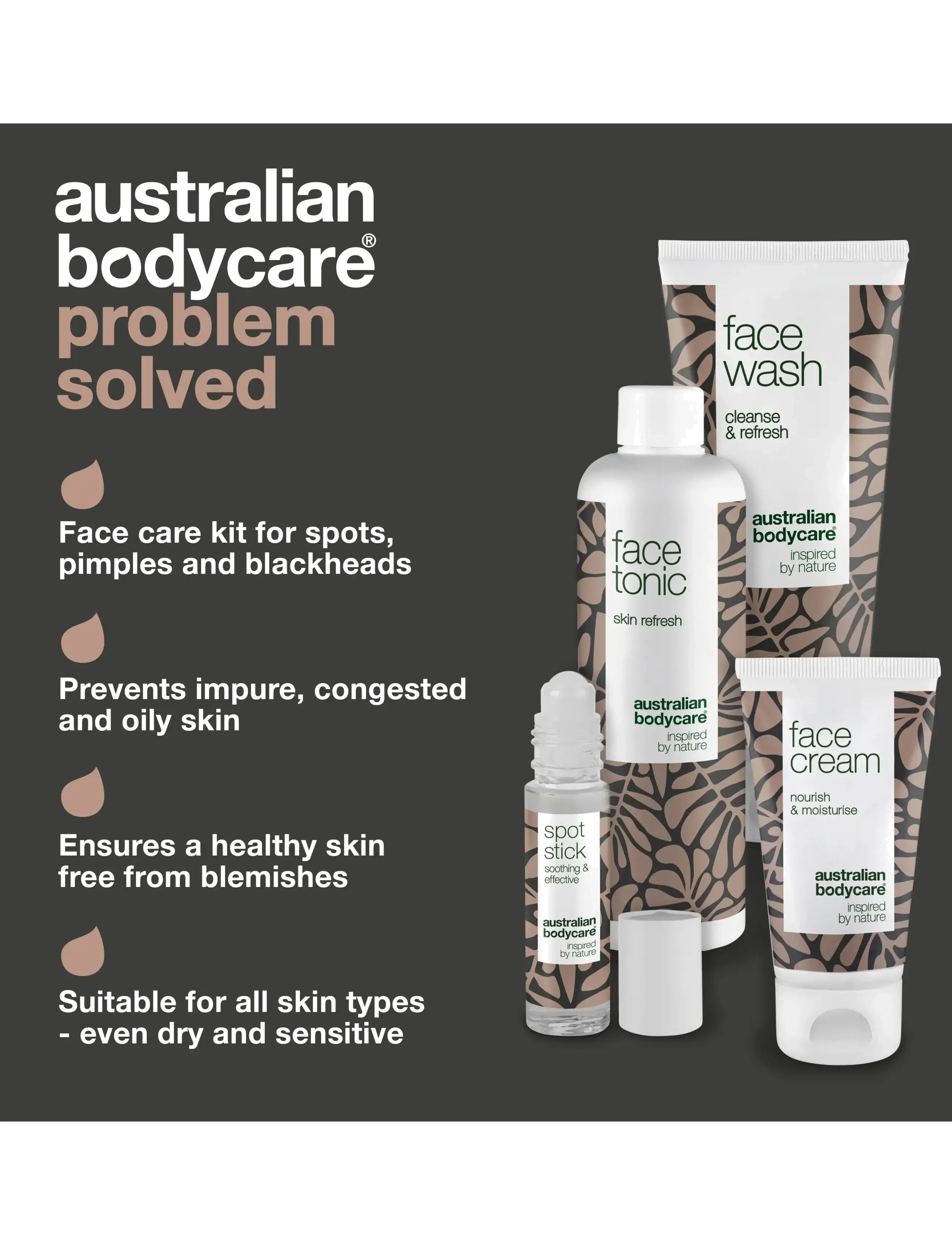 Australian Bodycare - 4 Step Face Care - complete kit for blemishes & pimples - 4 pcs - mellem 200-500 kr - no color - 3