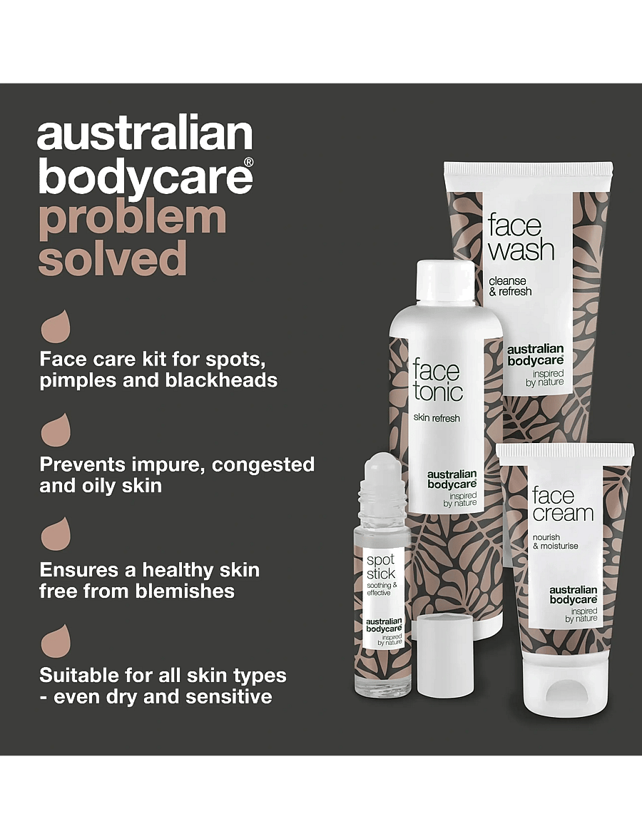 Australian Bodycare - 4 Step Face Care - complete kit for blemishes & pimples - 4 pcs - giftset - no color - 3