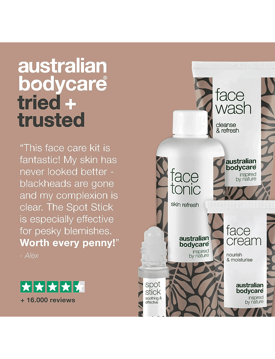 Australian Bodycare - 4 Step Face Care - complete kit for blemishes & pimples - 4 pcs - giftset - no color - 5