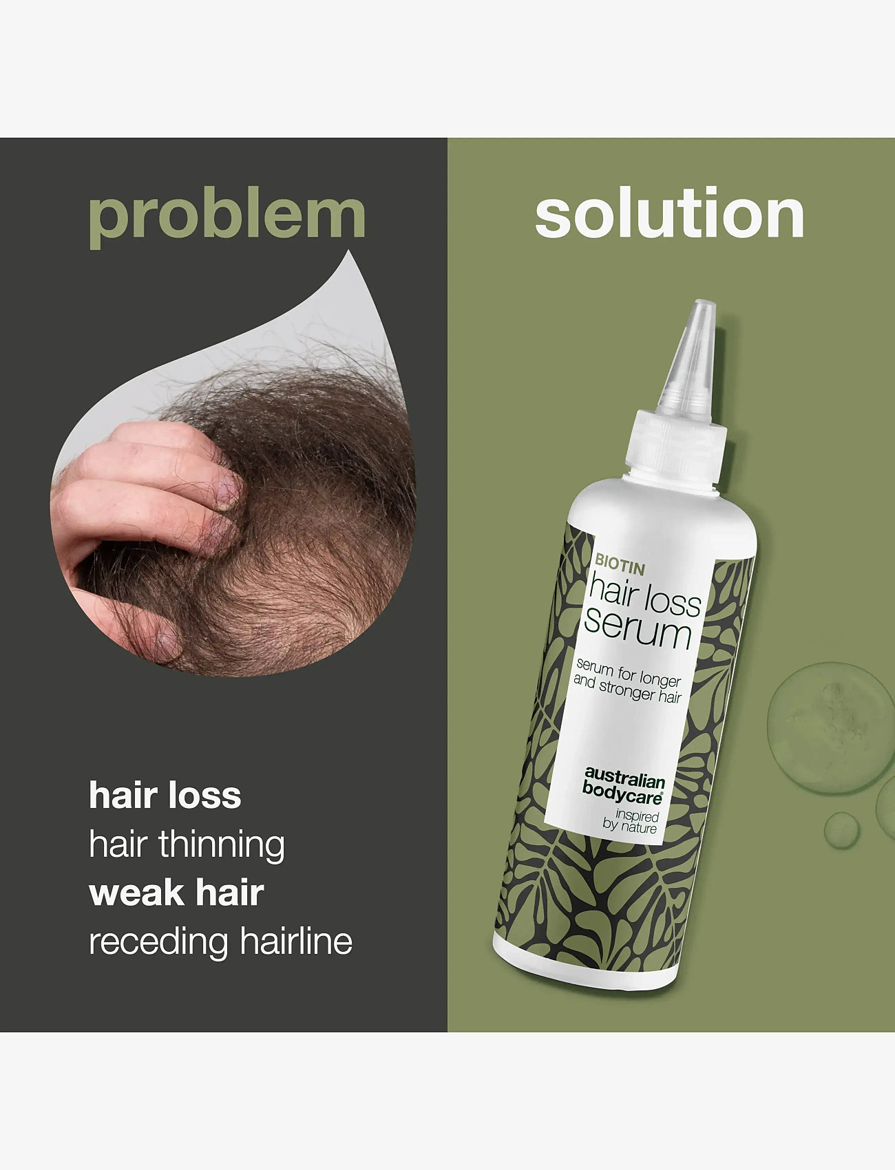 Australian Bodycare - Hair Loss Serum for thicker and stronger hair - 250 ml - hårkur - no color - 2