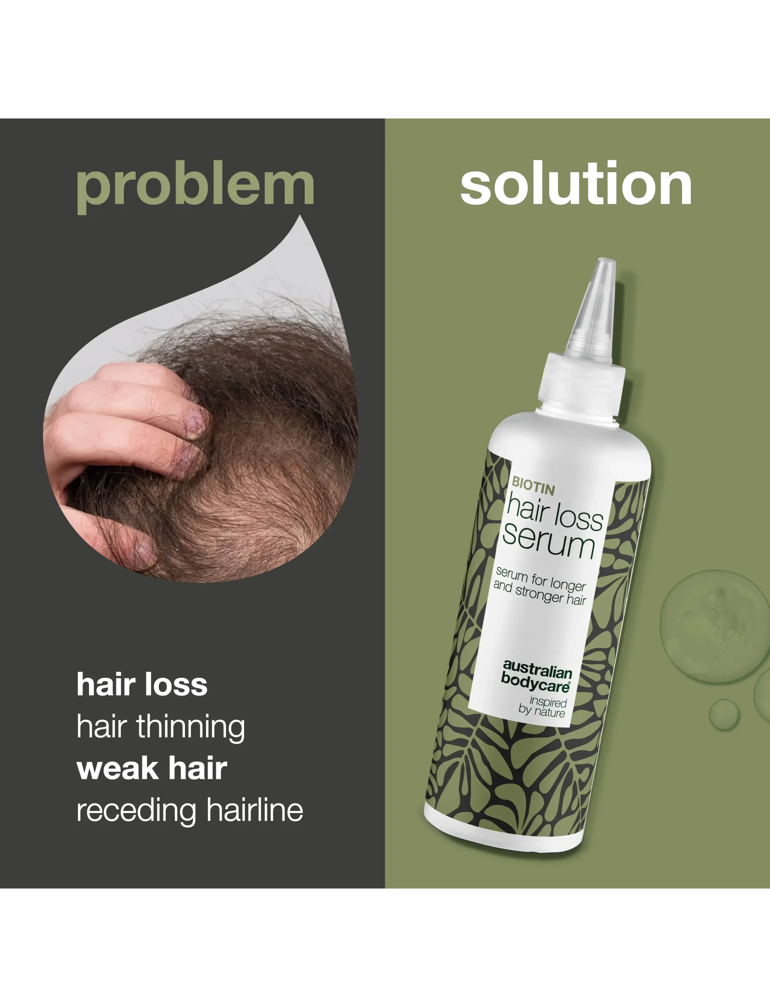 Australian Bodycare - Hair Loss Serum for thicker and stronger hair - 250 ml - hårkur - no color - 2
