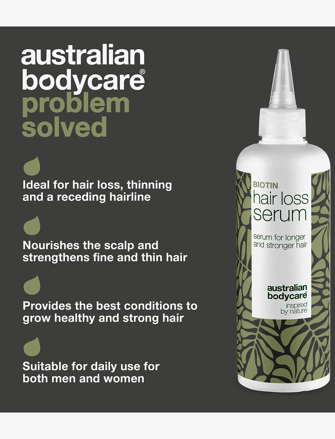 Australian Bodycare - Hair Loss Serum for thicker and stronger hair - 250 ml - hårkur - no color - 3