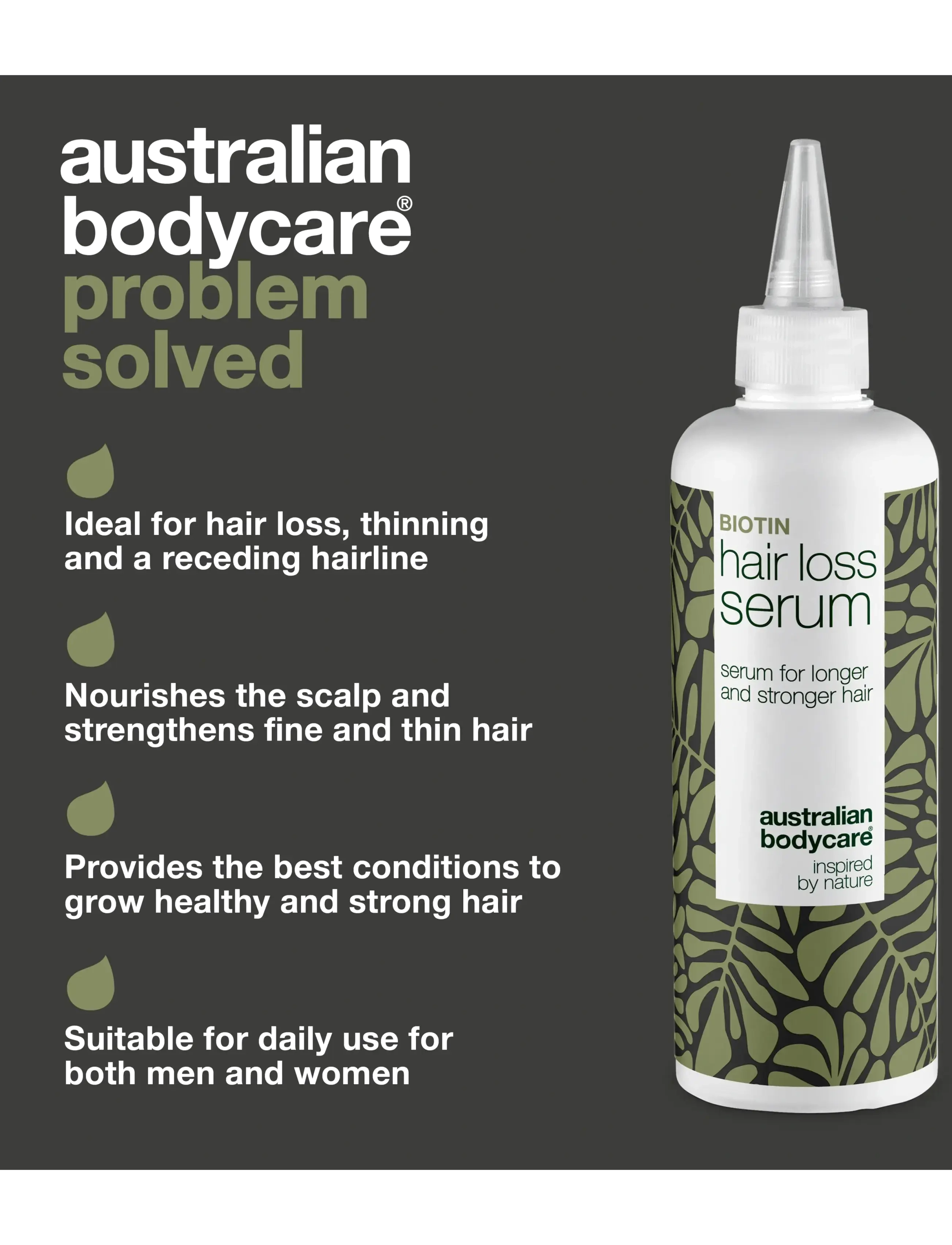 Australian Bodycare - Hair Loss Serum for thicker and stronger hair - 250 ml - hårkur - no color - 3