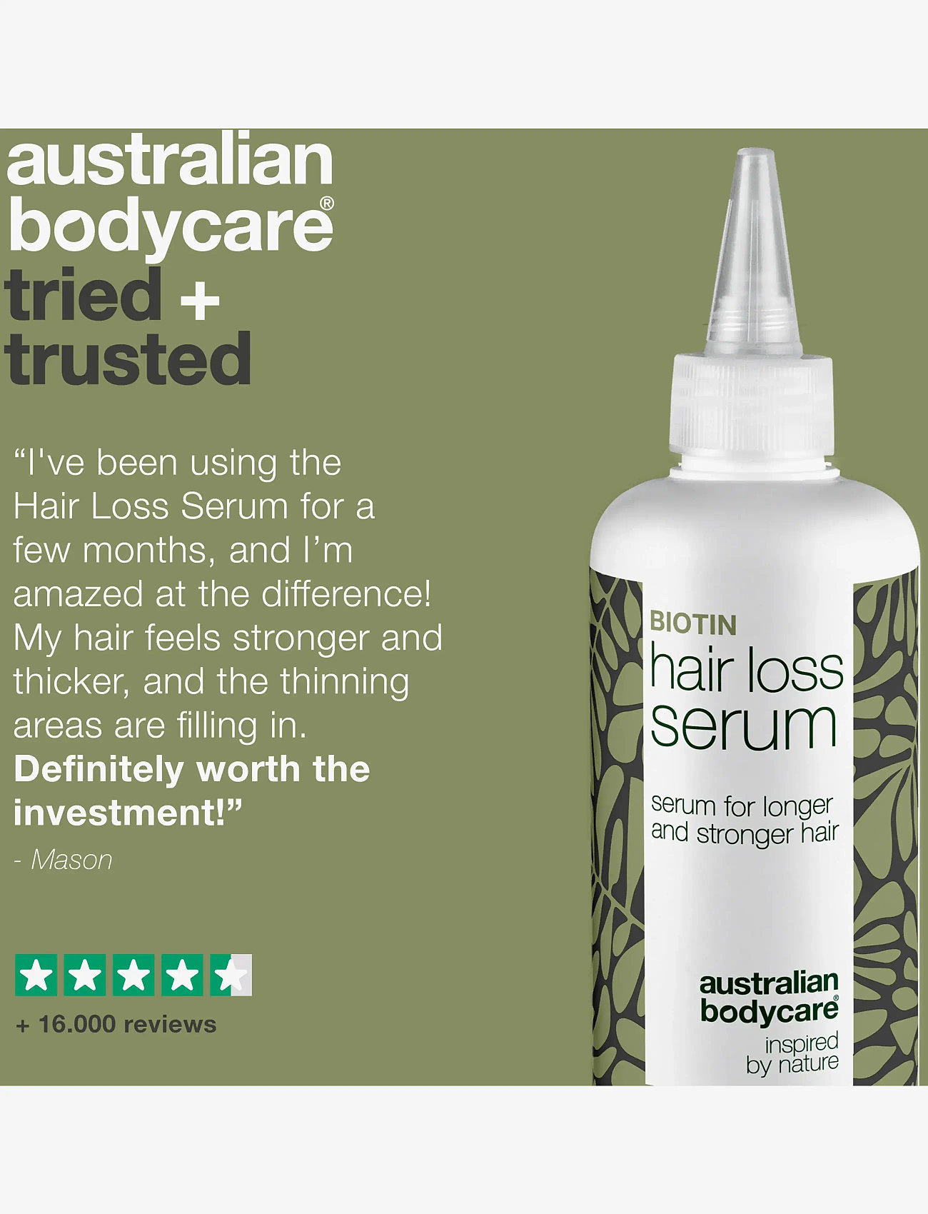 Australian Bodycare - Hair Loss Serum for thicker and stronger hair - 250 ml - hårkur - no color - 5