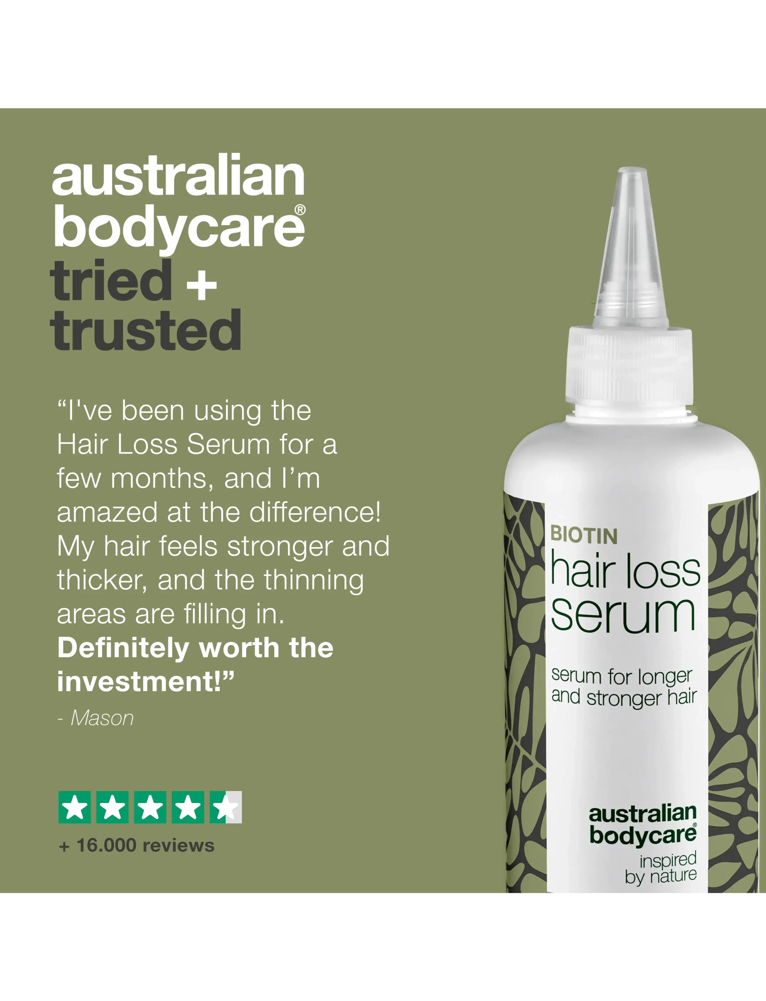 Australian Bodycare - Hair Loss Serum for thicker and stronger hair - 250 ml - hårkur - no color - 5