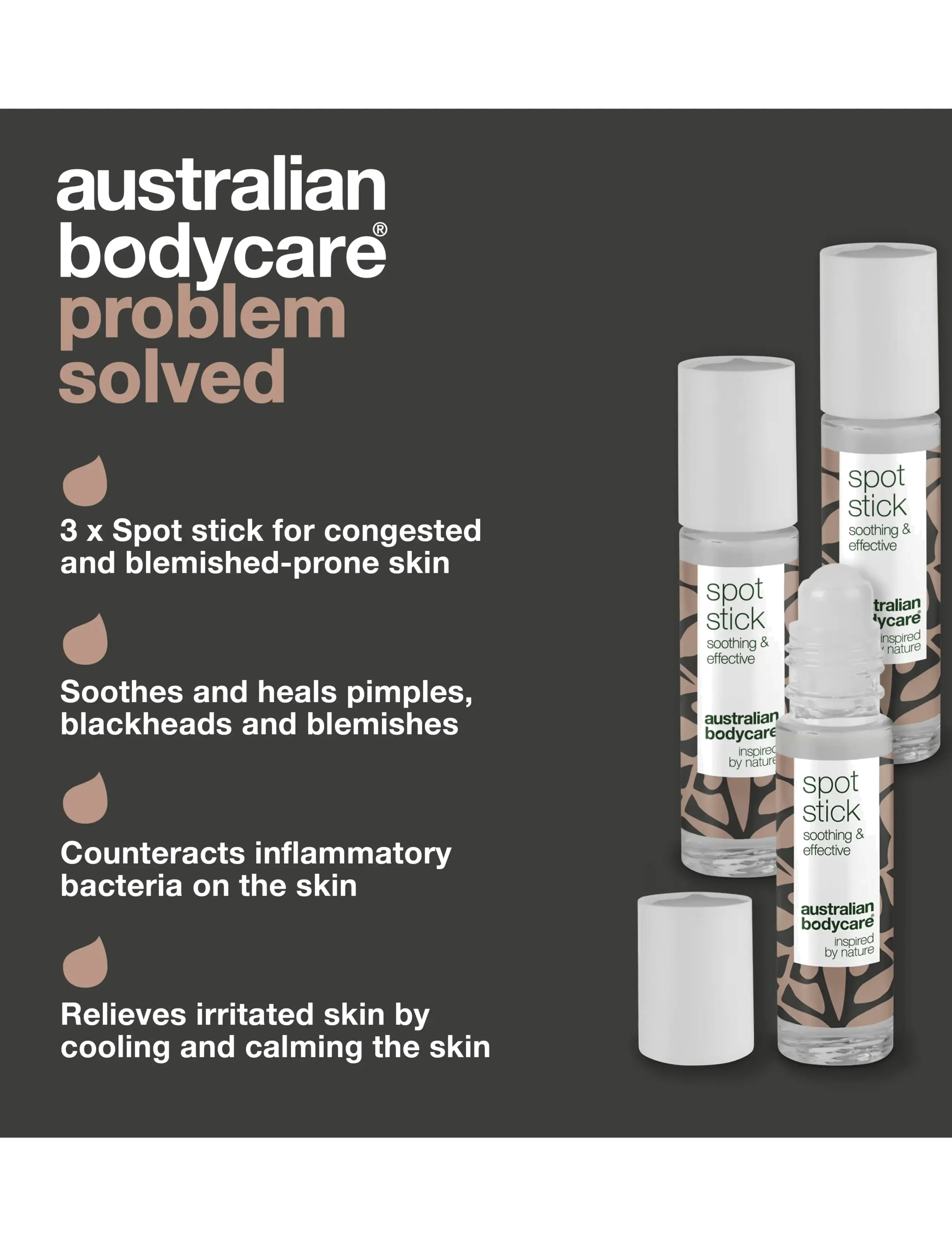 Australian Bodycare - 3-pack Spot Stick for pimples - spotbehandlinger - no color - 3