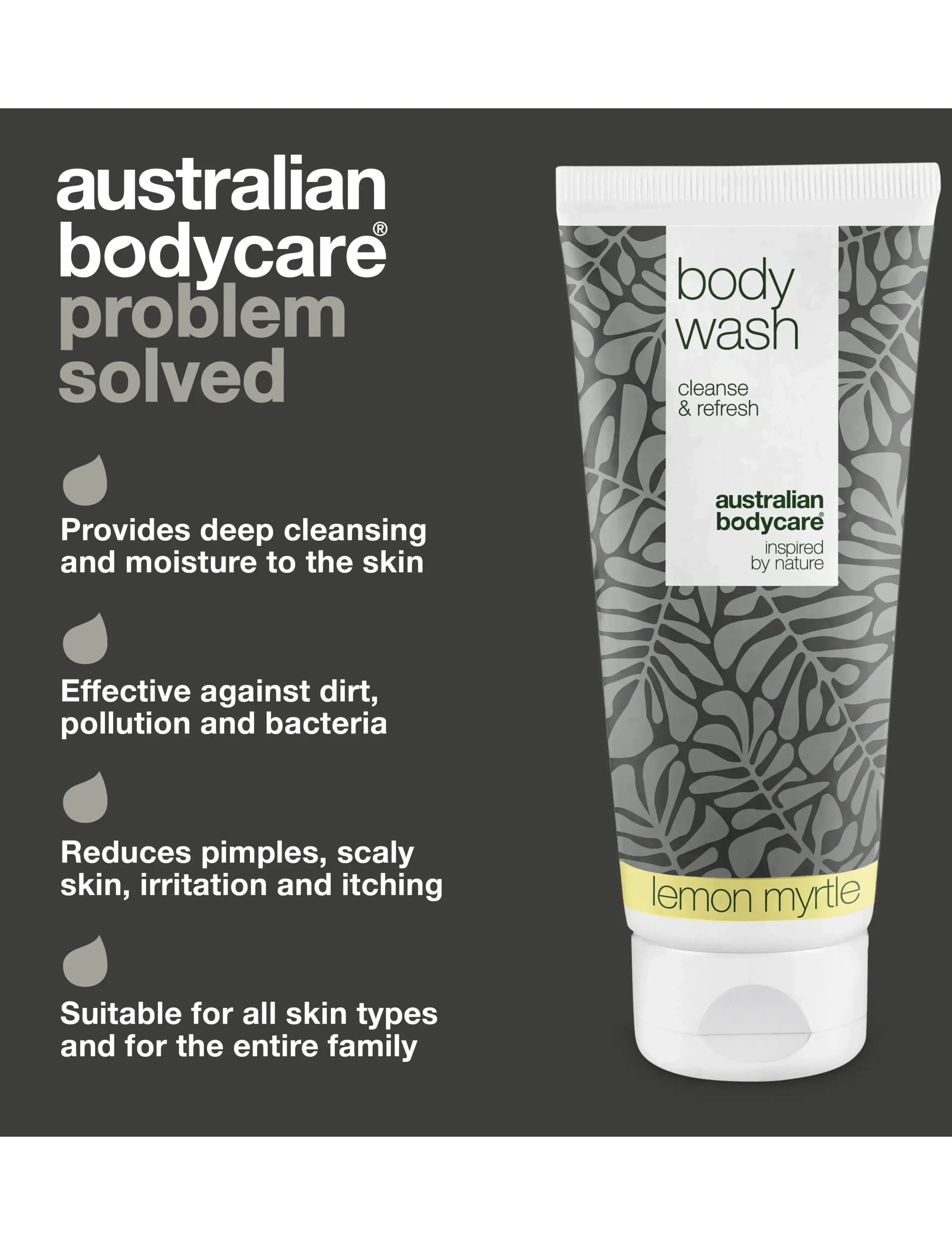 Australian Bodycare - Body Wash for clean skin - Lemon Myrtle - 200 ml - shower gel & bruseolier - no color - 3