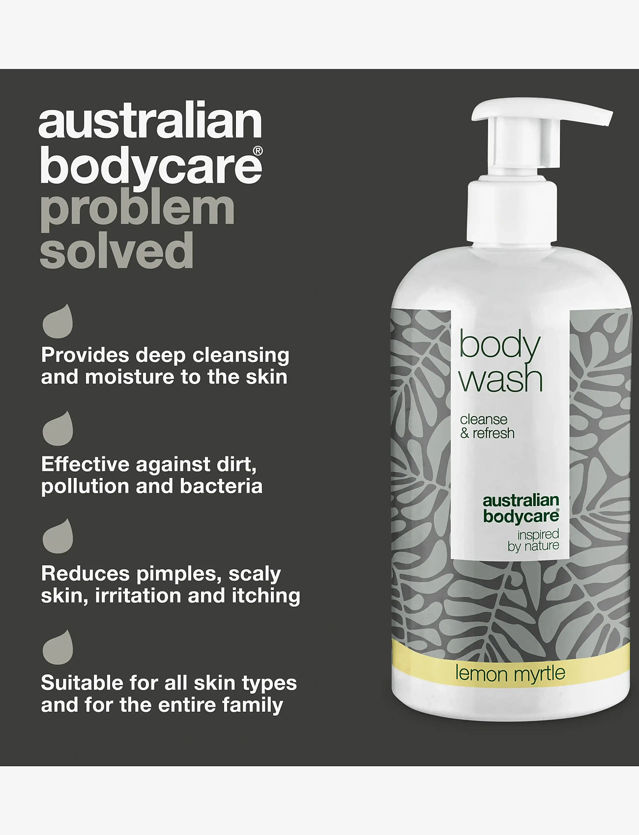 Australian Bodycare - Body Wash for clean skin -  Lemon Myrtle -  500 ml - shower gel & bruseolier - no color - 3