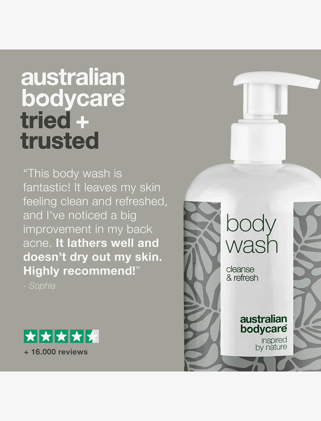 Australian Bodycare - Body Wash for clean skin -  Lemon Myrtle -  500 ml - shower gel & bruseolier - no color - 5