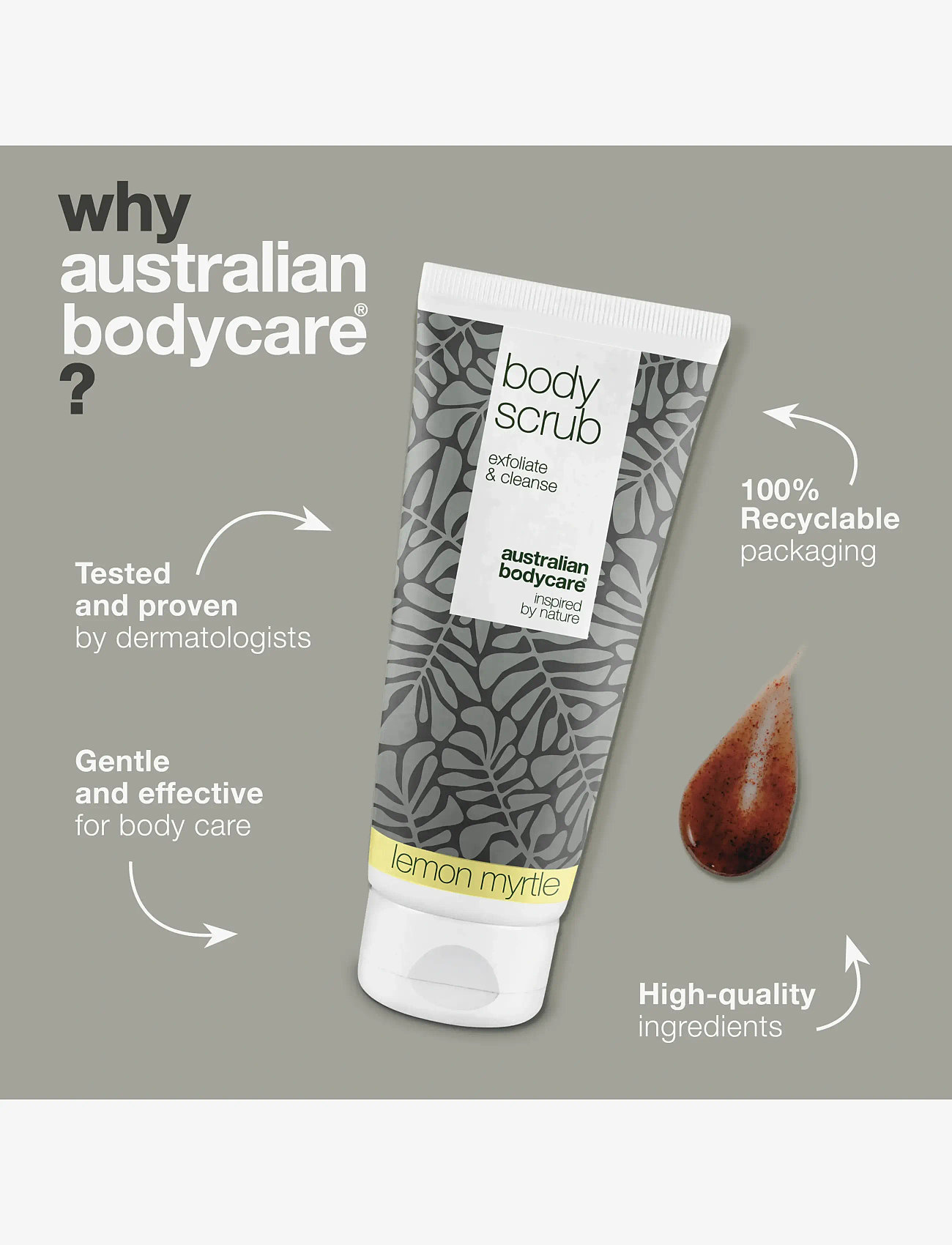 Australian Bodycare - Body scrub to exfoliate & cleanse - lemon myrtle - 200 ml - skrub & exfoliering - krop - no color - 4