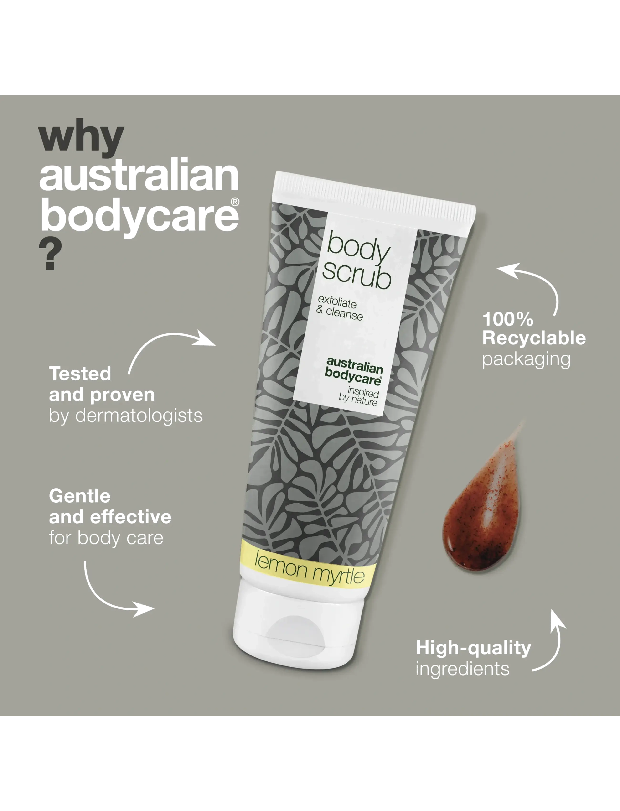 Australian Bodycare - Body scrub to exfoliate & cleanse - lemon myrtle - 200 ml - skrub & exfoliering - krop - no color - 4