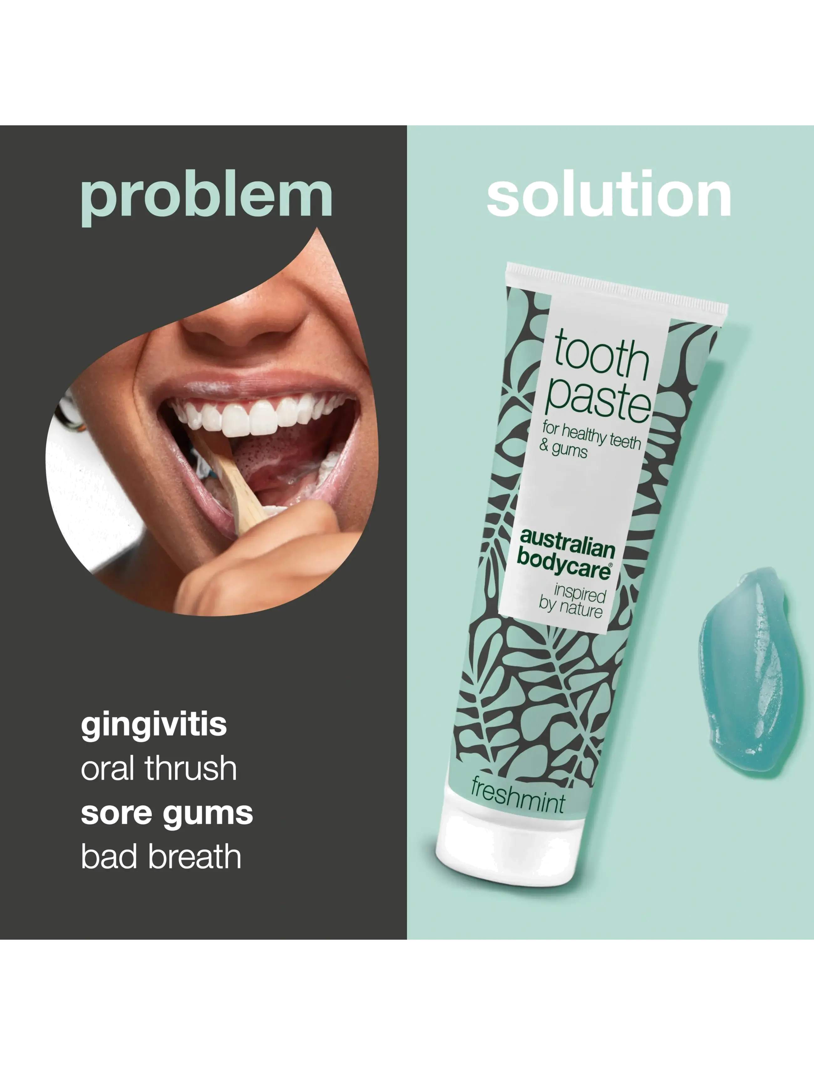 Australian Bodycare - Tooth Paste Fresh Mint - for healthy teeth - 75 ml - tandpasta - no color - 2