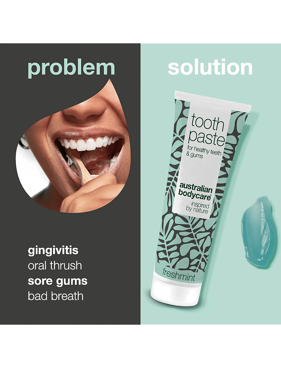 Australian Bodycare - Tooth Paste Fresh Mint - for healthy teeth - 75 ml - tandpasta - no color - 2
