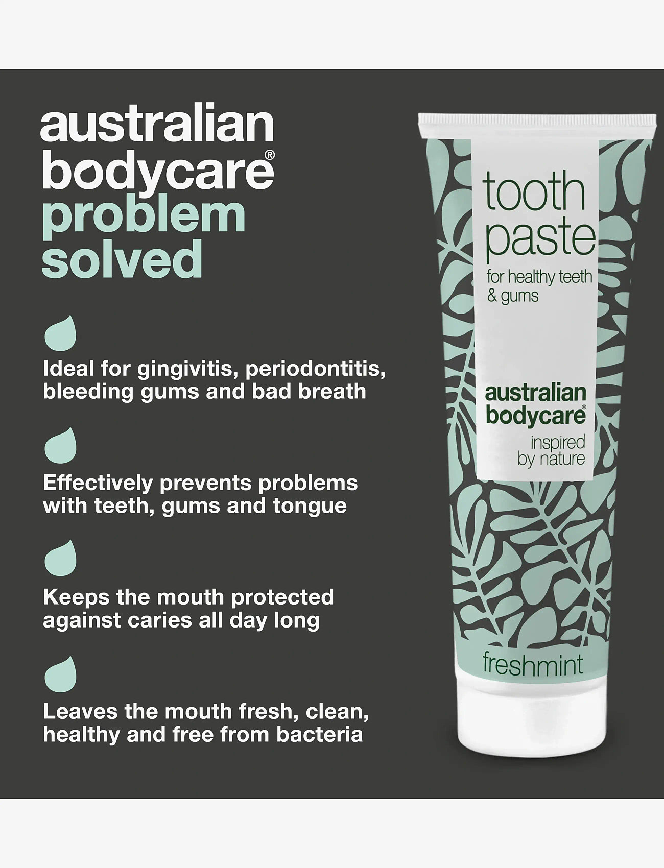 Australian Bodycare - Tooth Paste Fresh Mint - for healthy teeth - 75 ml - tandkräm - no color - 3