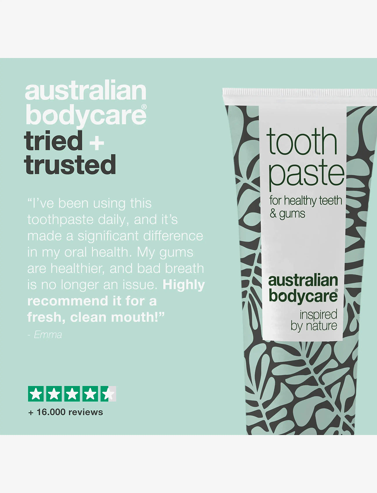 Australian Bodycare - Tooth Paste Fresh Mint - for healthy teeth - 75 ml - tandkräm - no color - 5