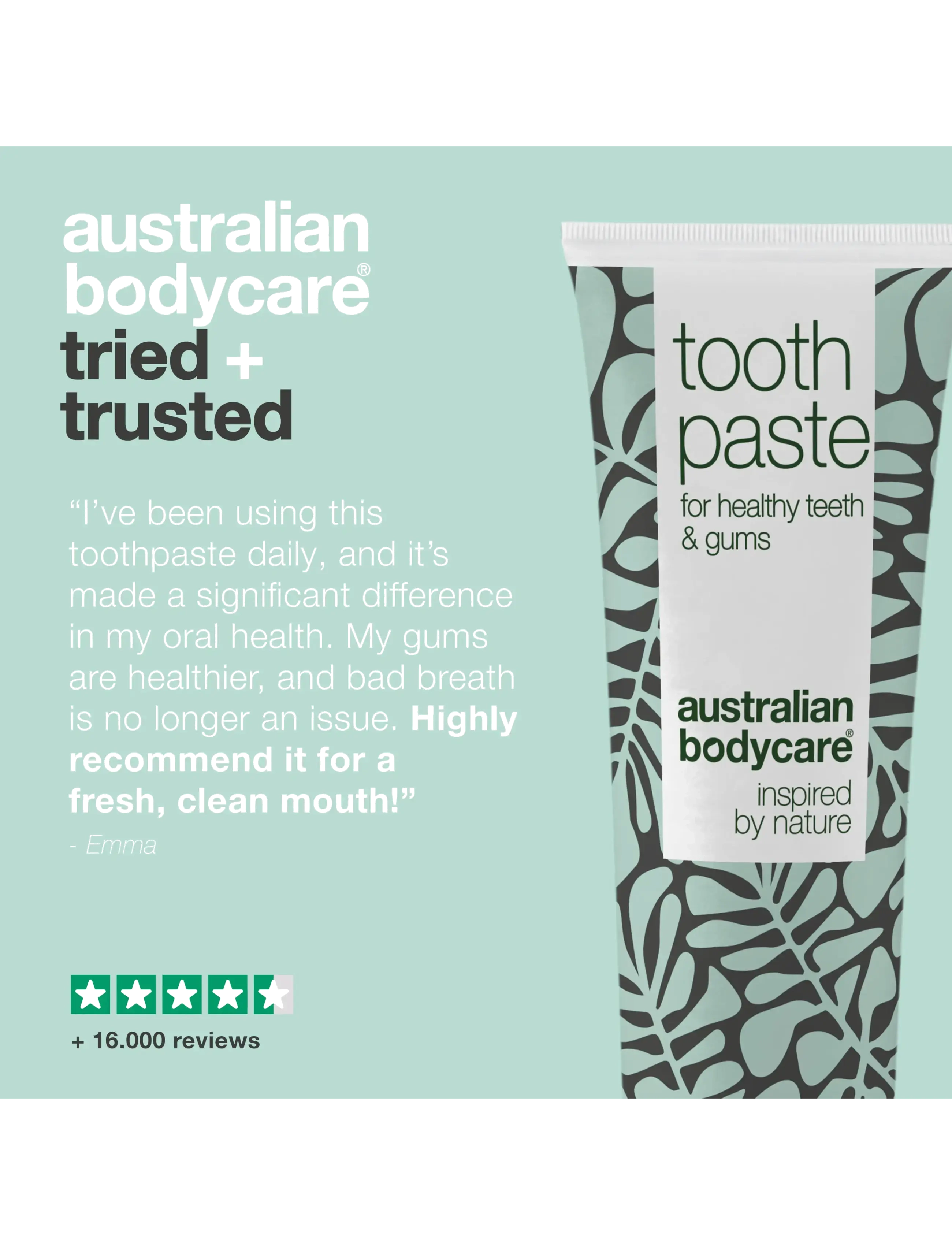 Australian Bodycare - Tooth Paste Fresh Mint - for healthy teeth - 75 ml - tandpasta - no color - 5