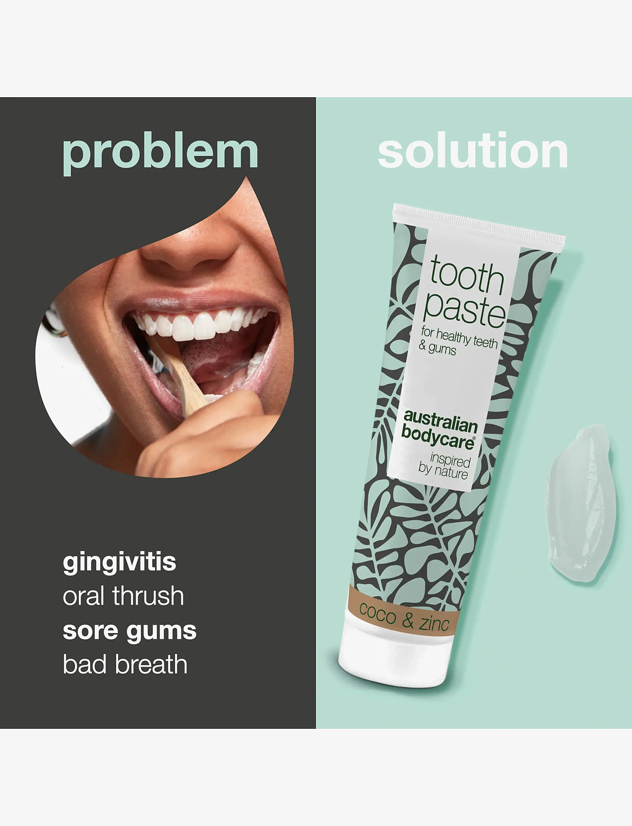 Australian Bodycare - Tooth Paste Coco & Zinc - for healthy teeth - 75 ml - zobu pastas - white - 2