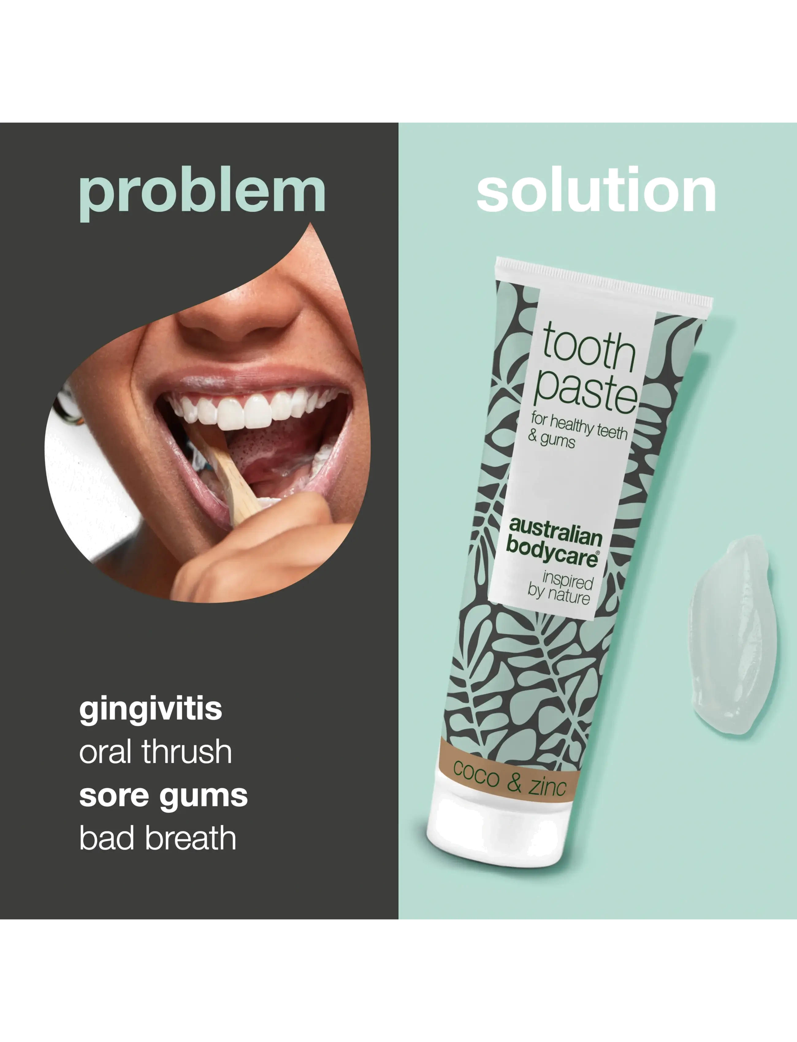 Australian Bodycare - Tooth Paste Coco & Zinc - for healthy teeth - 75 ml - tandpasta - white - 2