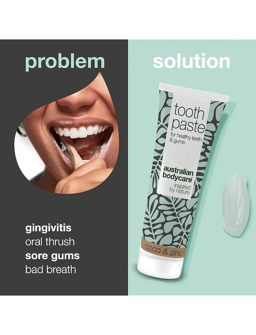 Australian Bodycare - Tooth Paste Coco & Zinc - for healthy teeth - 75 ml - tandpasta - white - 2
