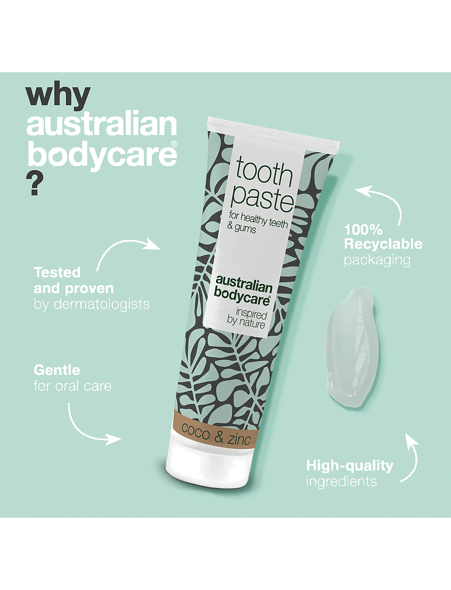 Australian Bodycare - Tooth Paste Coco & Zinc - for healthy teeth - 75 ml - tandpasta - white - 4