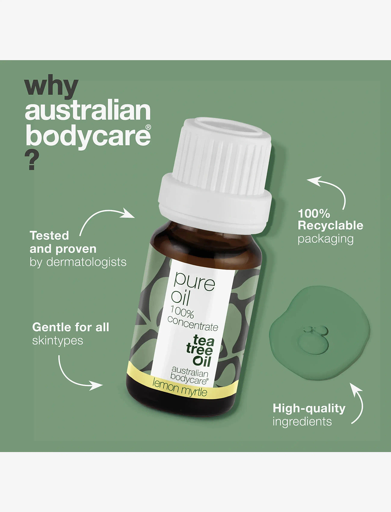 Australian Bodycare - Pure Tea Tree Oil Lemon Myrtle 10 ml - rejsestørrelser & kits  - no color - 4