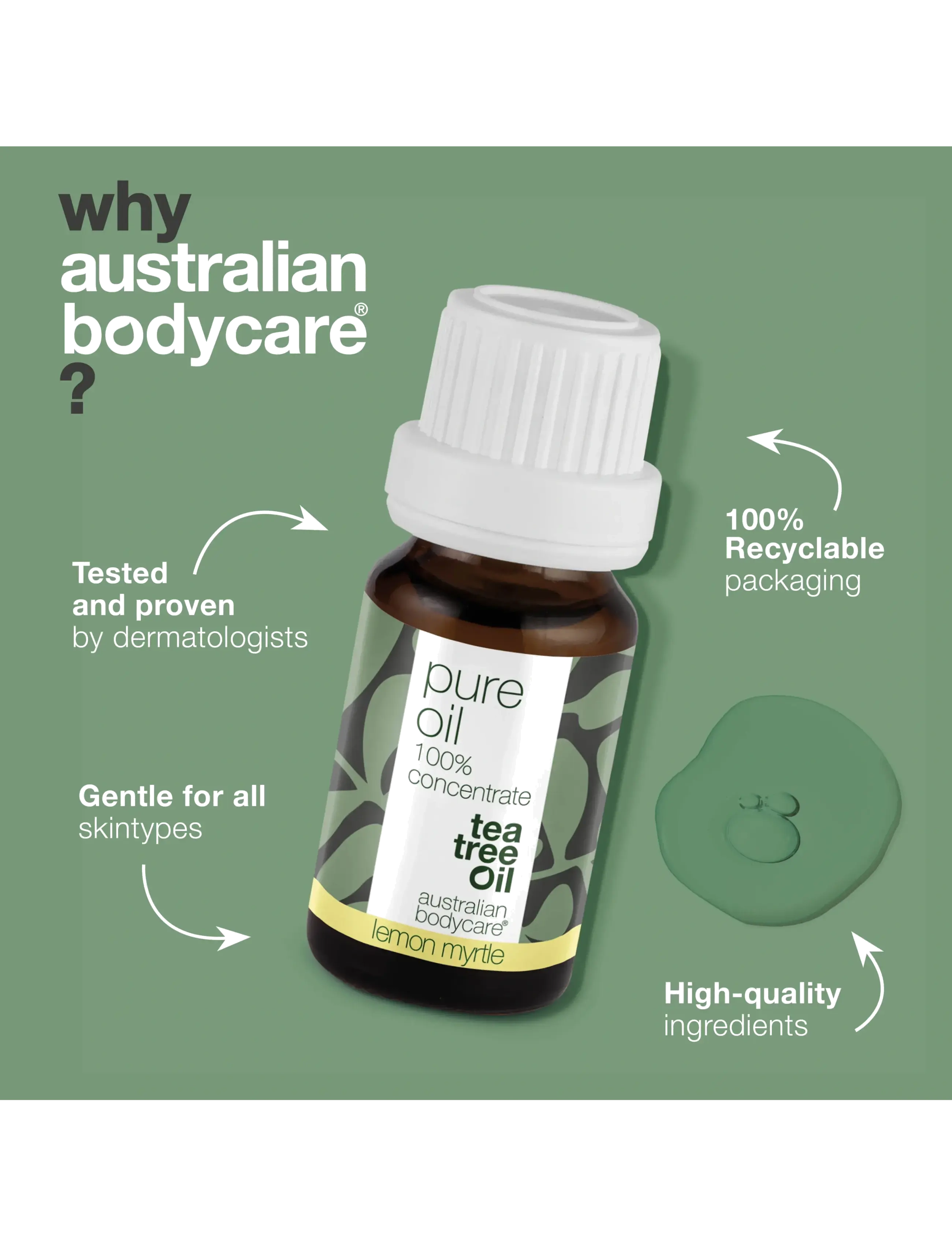 Australian Bodycare - Pure Tea Tree Oil Lemon Myrtle 10 ml - rejsestørrelser & kits  - no color - 4