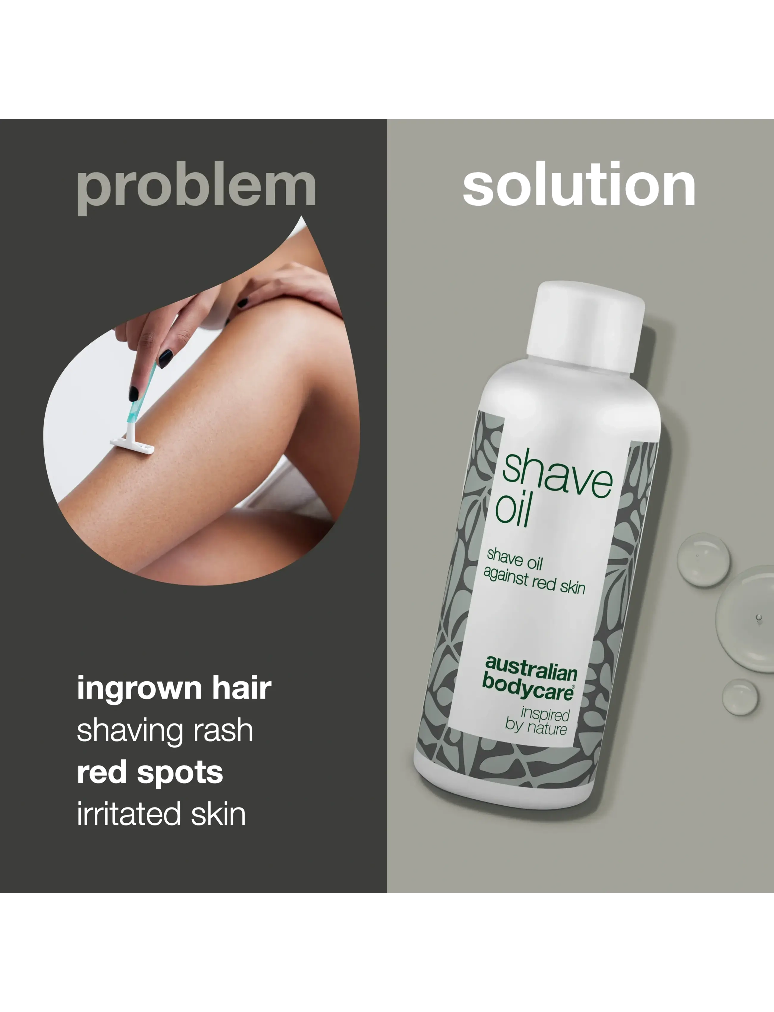 Australian Bodycare - Shaving Oil against red spots & ingrown hairs - 80 ml - barbergels - no color - 1
