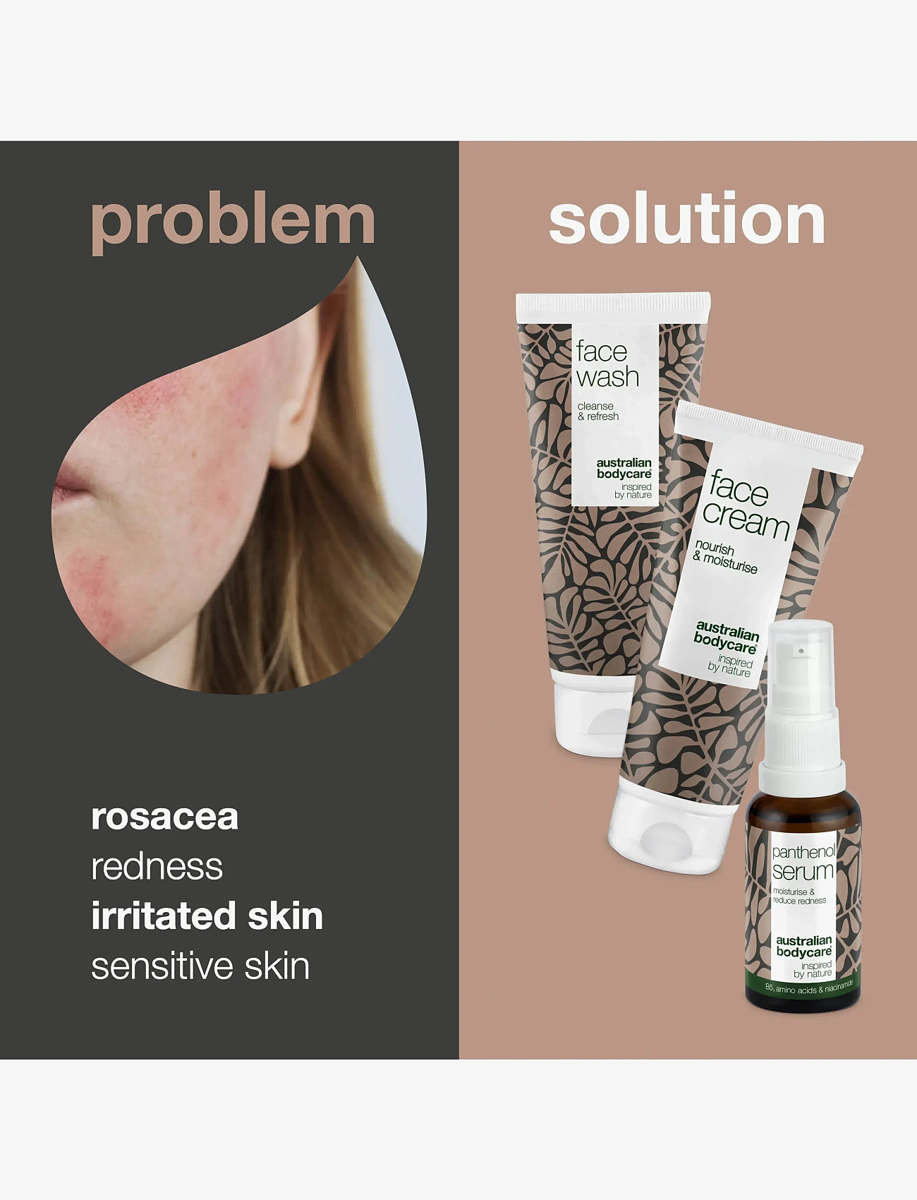 Australian Bodycare - Redness relief kit - gentle & soothing face care - til ham - tea tree oil - 1