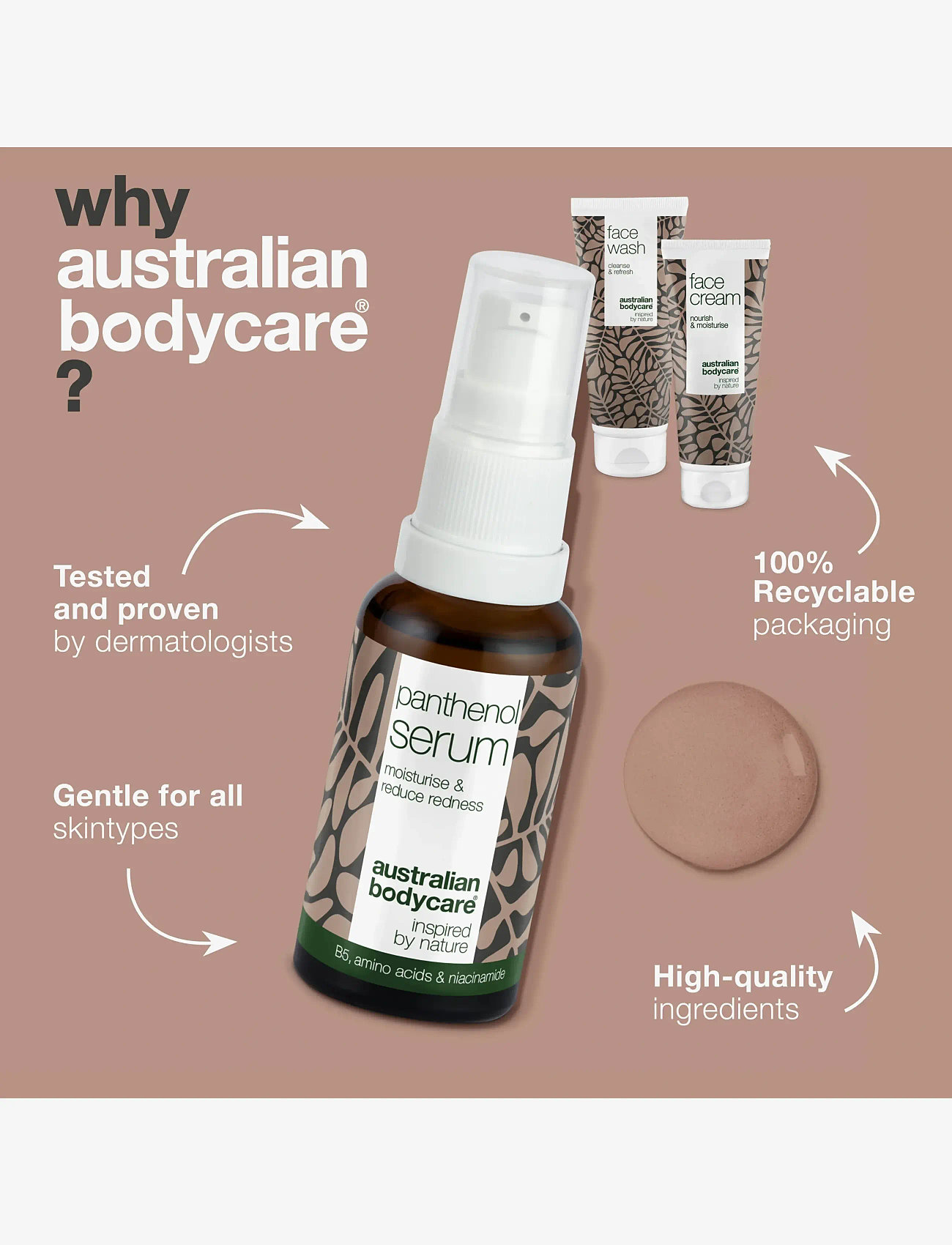 Australian Bodycare - Redness relief kit - gentle & soothing face care - til ham - tea tree oil - 3
