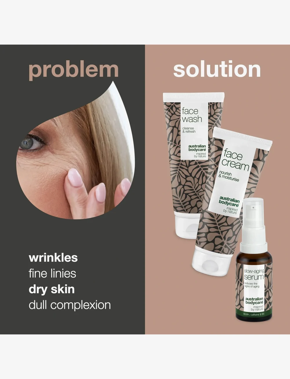 Australian Bodycare - Anti-age products for 50+ - 3 steps to reduce signs of aging - for him - tea tree oil - 1