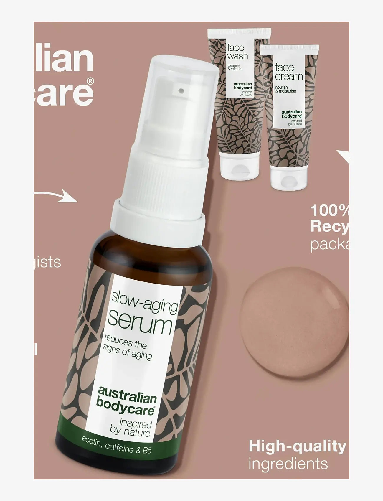 Australian Bodycare - Anti-age products for 50+ - 3 steps to reduce signs of aging - til ham - tea tree oil - 3