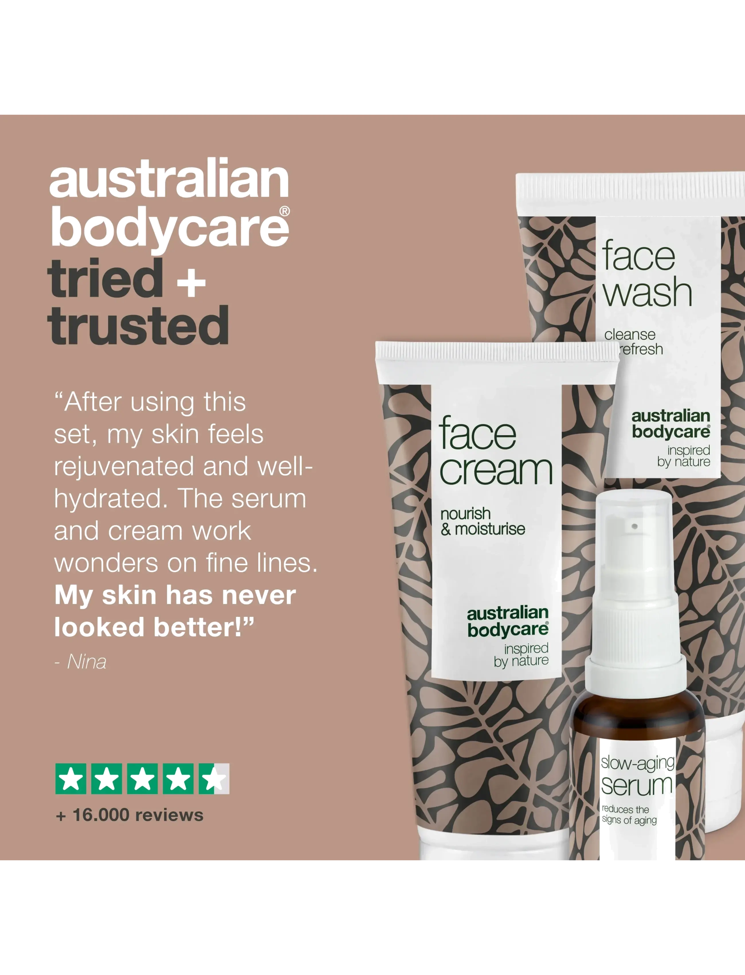 Australian Bodycare - Anti-age products for 50+ - 3 steps to reduce signs of aging - giftset - tea tree oil - 4