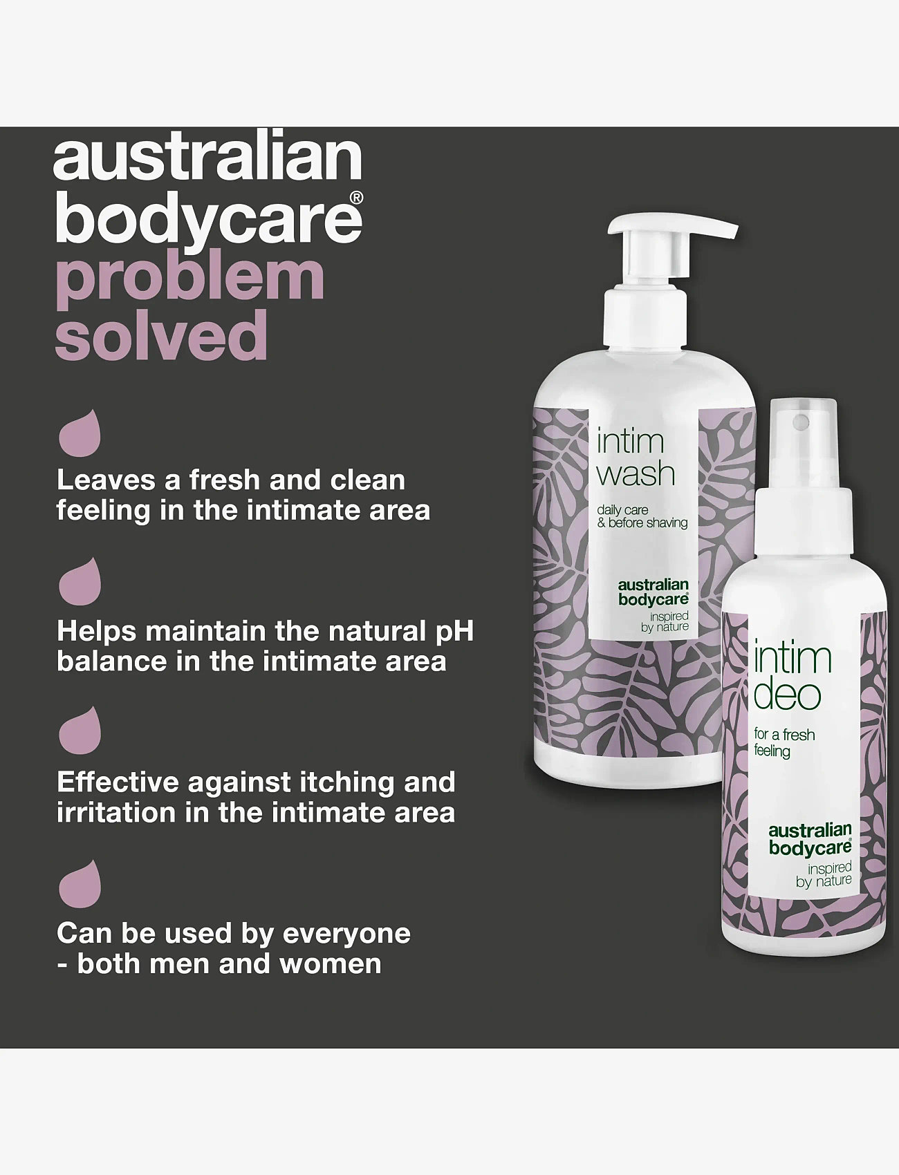 Australian Bodycare - 2 intimate products - unwanted odor - intimvask - tea tree oil - 2
