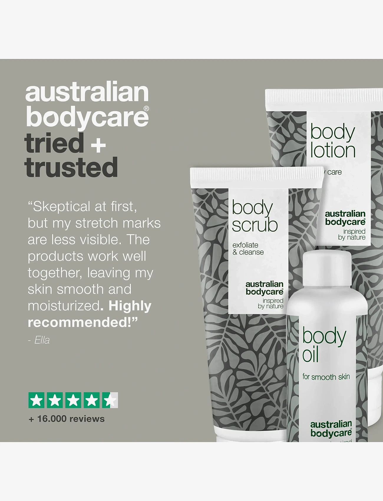 Australian Bodycare - Kit for daily care of stretch marks - giftset - tea tree oil - 4