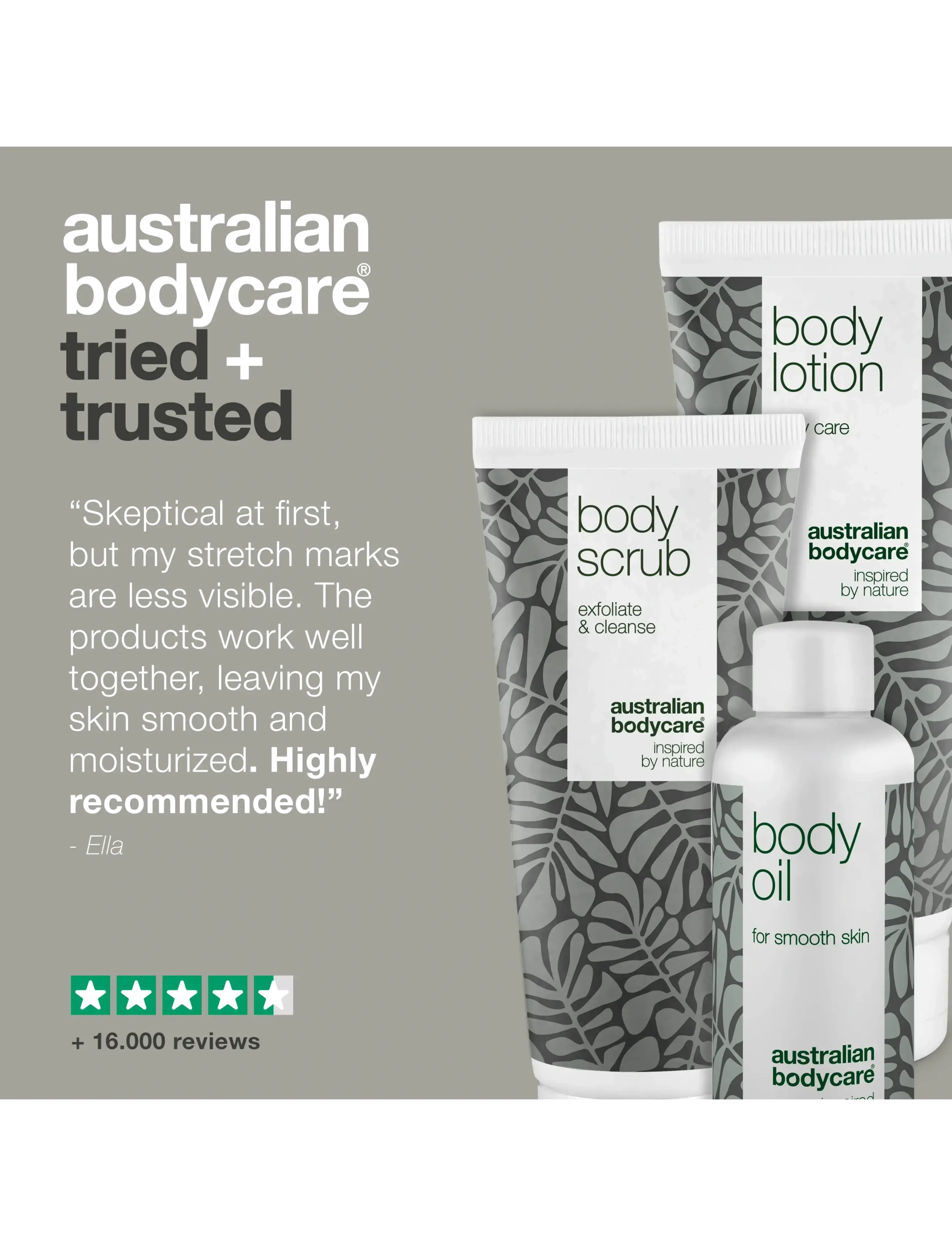 Australian Bodycare - Kit for daily care of stretch marks - til hende - tea tree oil - 4