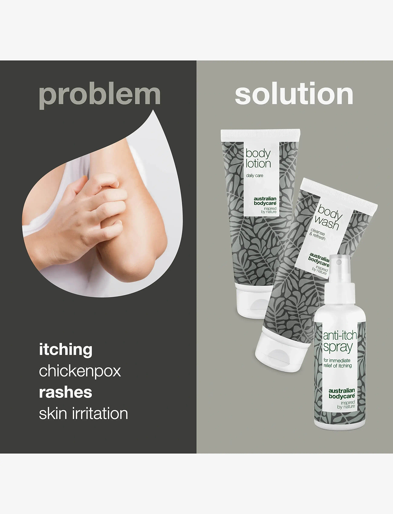 Australian Bodycare - 3 products for itchy skin - til ham - tea tree oil - 1