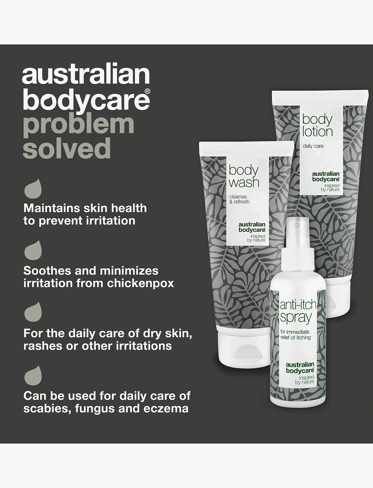 Australian Bodycare - 3 products for itchy skin - til ham - tea tree oil - 2