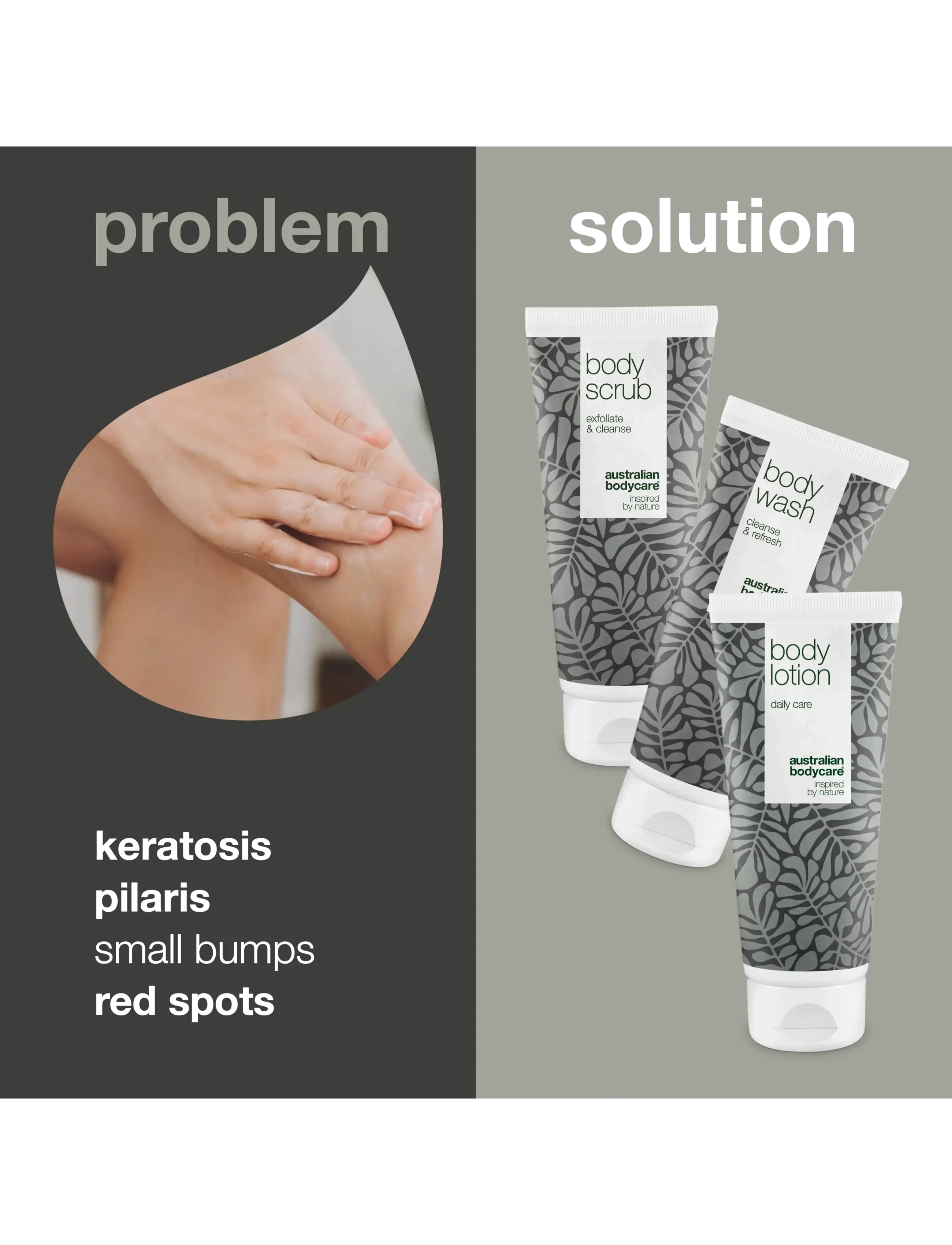 Australian Bodycare - 3 steps to smoot skin - against keratosis pilaris, dry or  bumpy skin - til ham - tea tree oil - 1