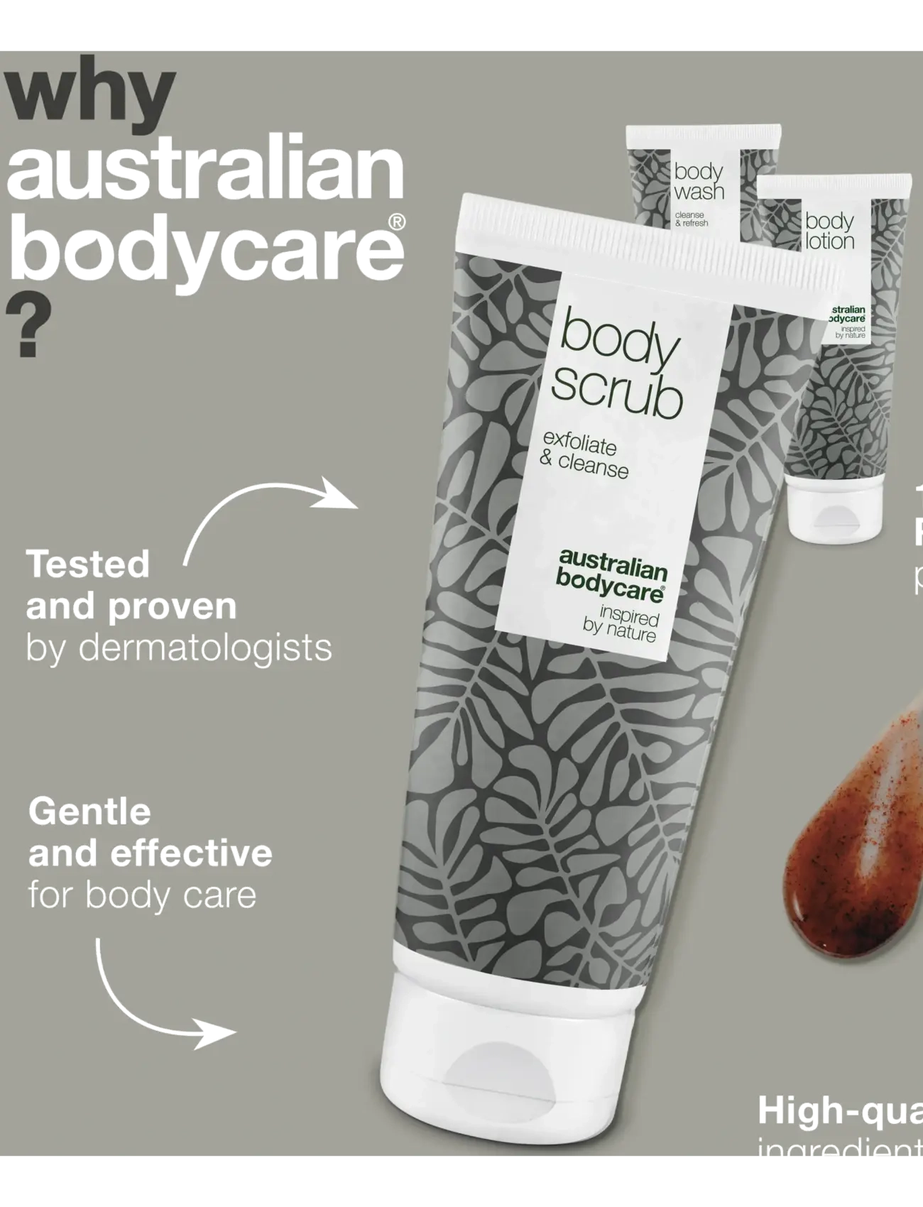 Australian Bodycare - 3 steps to smoot skin - against keratosis pilaris, dry or  bumpy skin - til ham - tea tree oil - 3