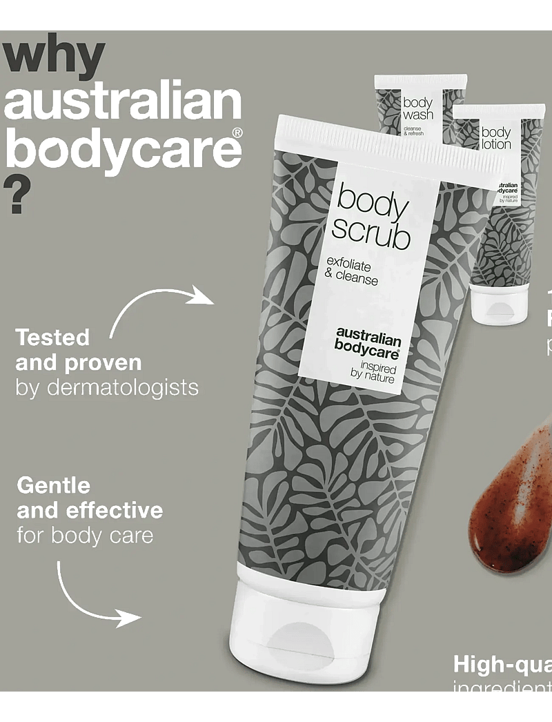 Australian Bodycare - 3 body scrub for blemished skin - for her - tea tree oil - 3