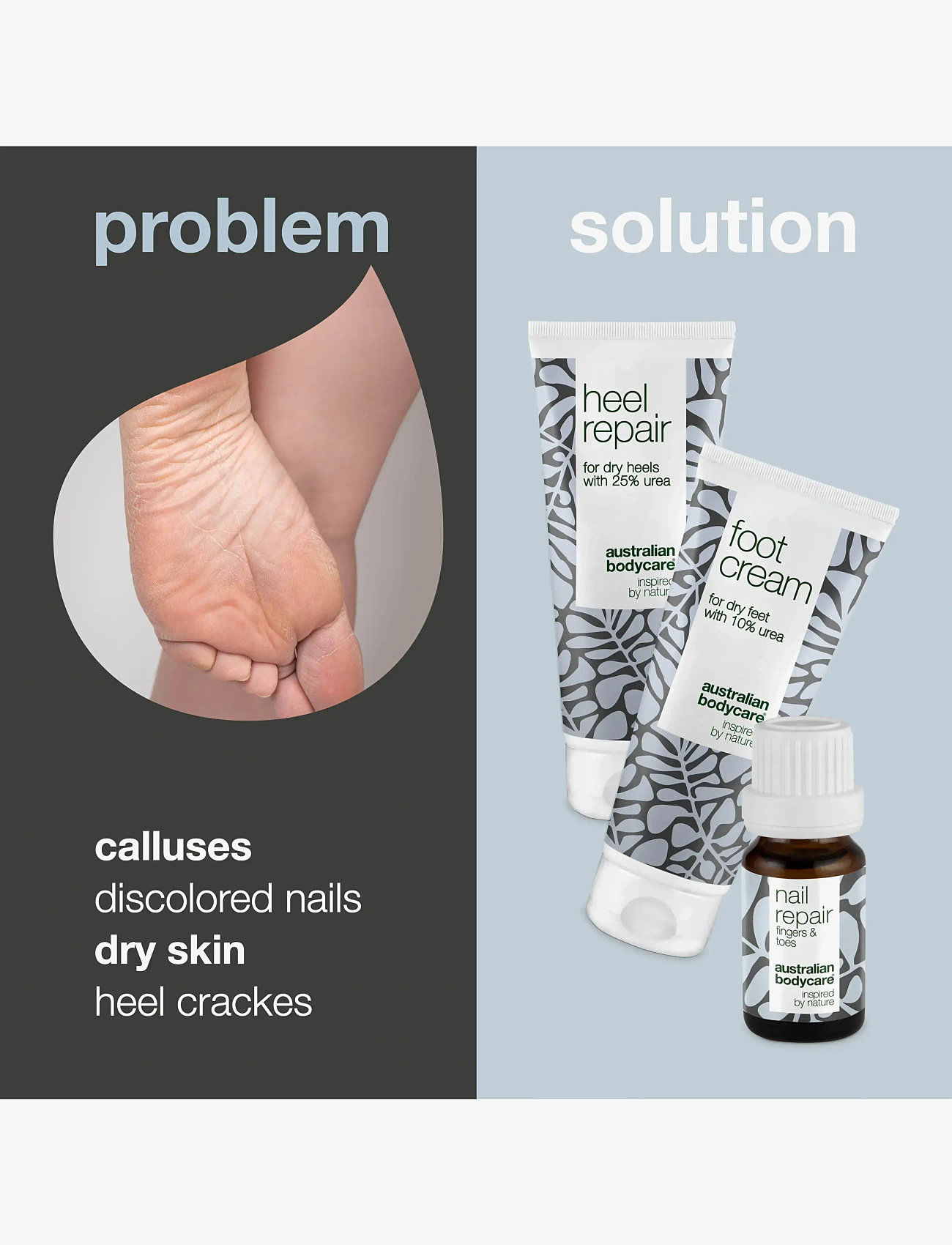 Australian Bodycare - Feet & nails kit - 3 step foot care - rankų kremas - tea tree oil - 1