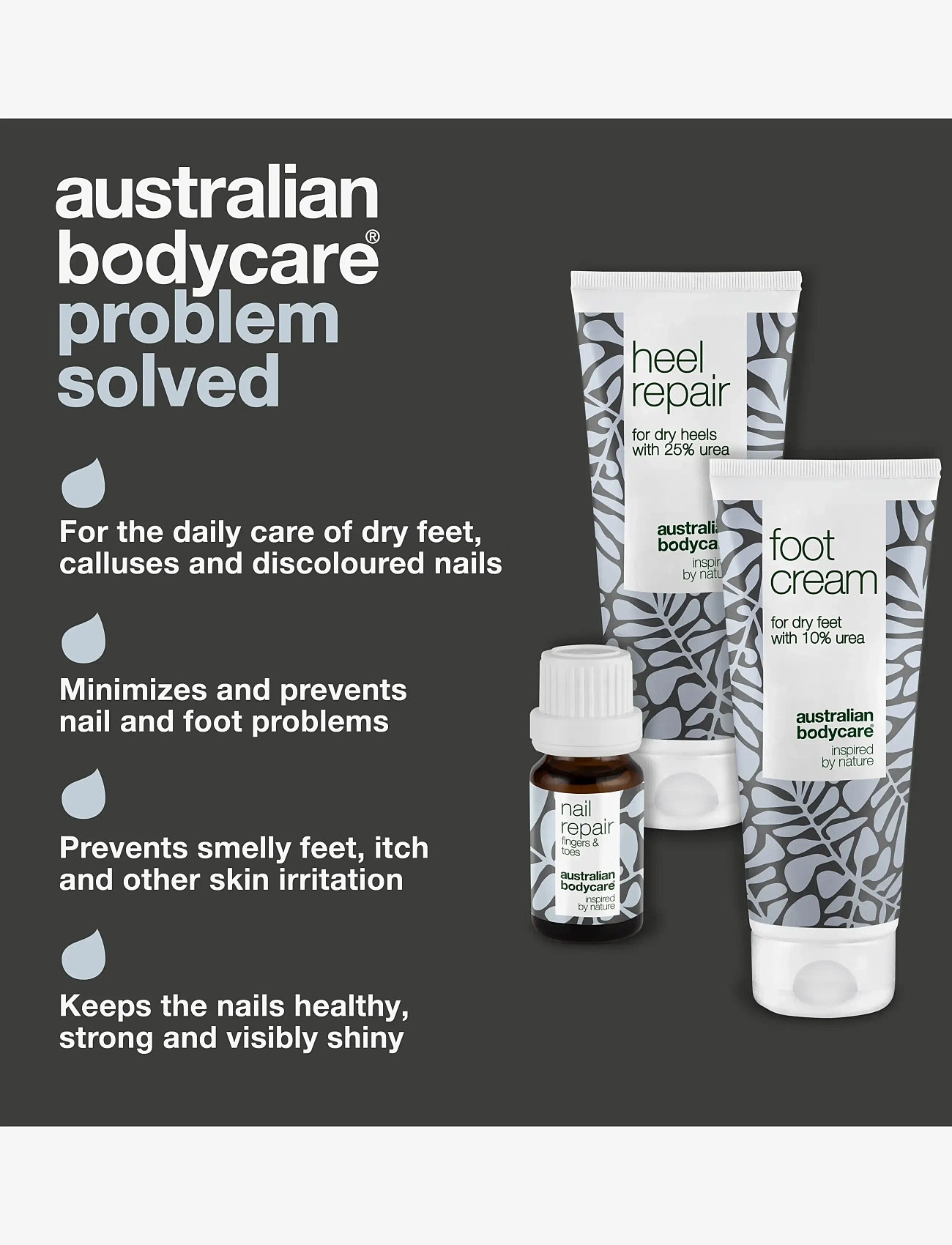 Australian Bodycare - Feet & nails kit - 3 step foot care - rankų kremas - tea tree oil - 2