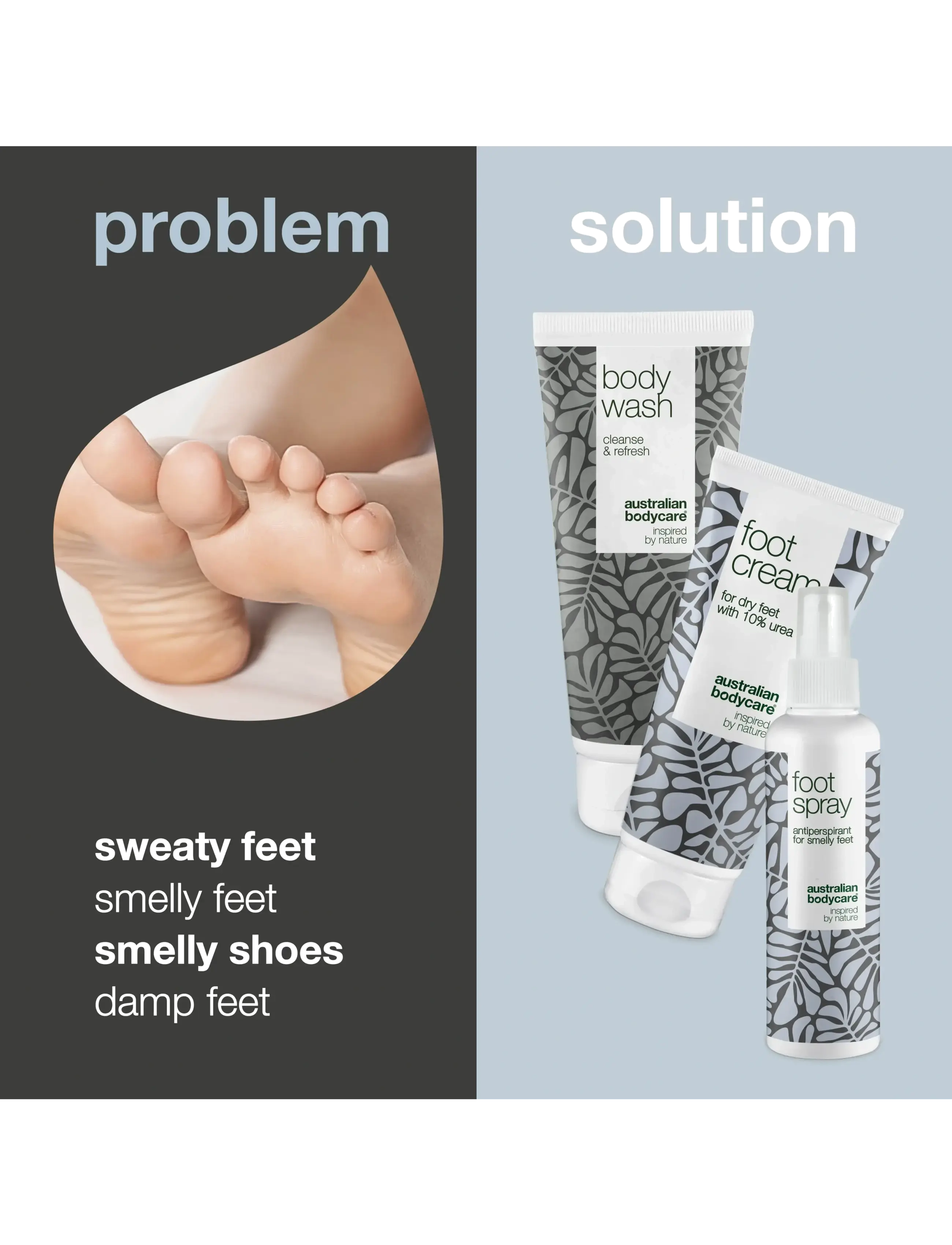 Australian Bodycare - 3 step foot care - refreshing & moisturing foot care - håndcremer & fodcremer - tea tree oil - 1