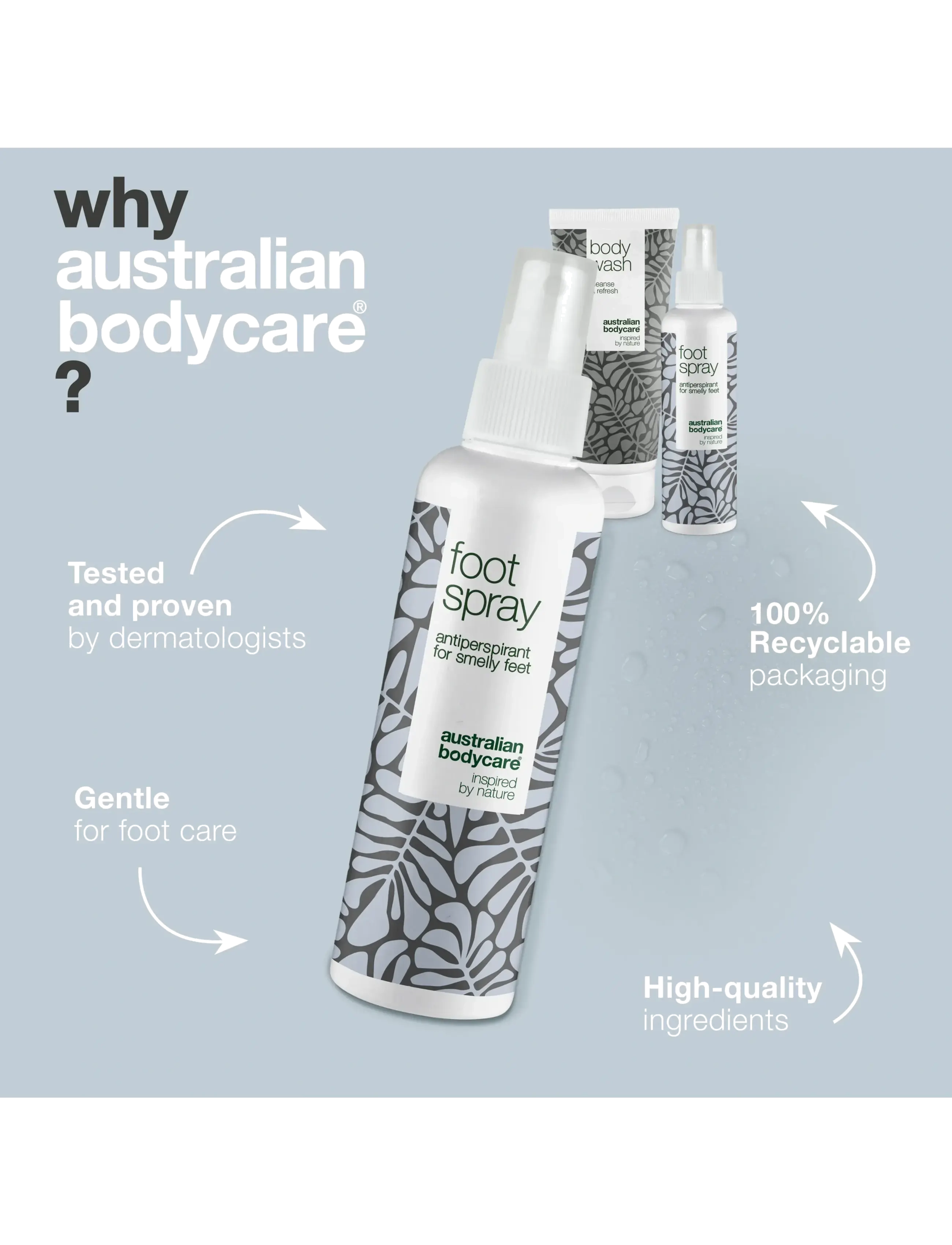 Australian Bodycare - 3 step foot care - refreshing & moisturing foot care - håndcremer & fodcremer - tea tree oil - 3
