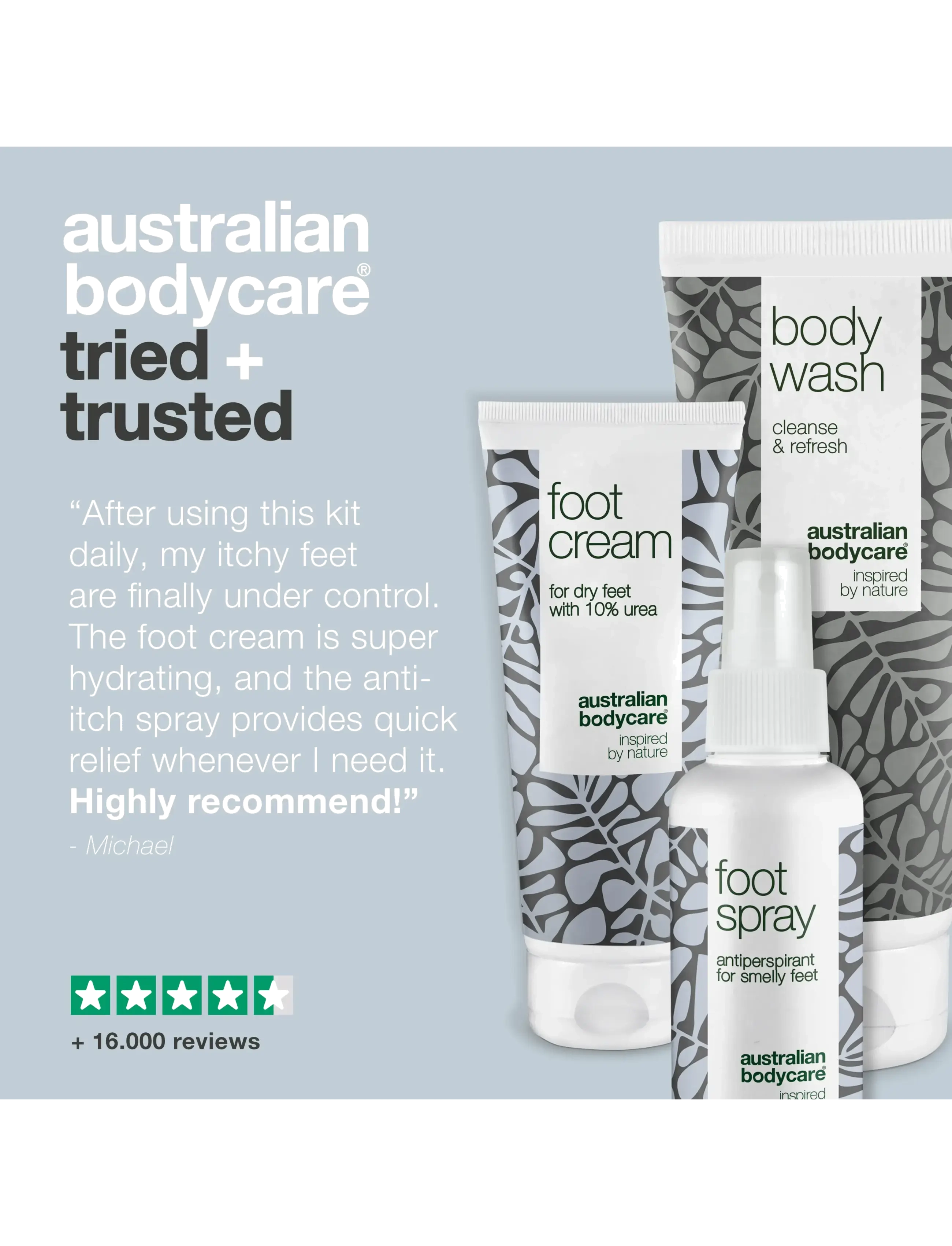 Australian Bodycare - 3 step foot care - refreshing & moisturing foot care - håndcremer & fodcremer - tea tree oil - 4