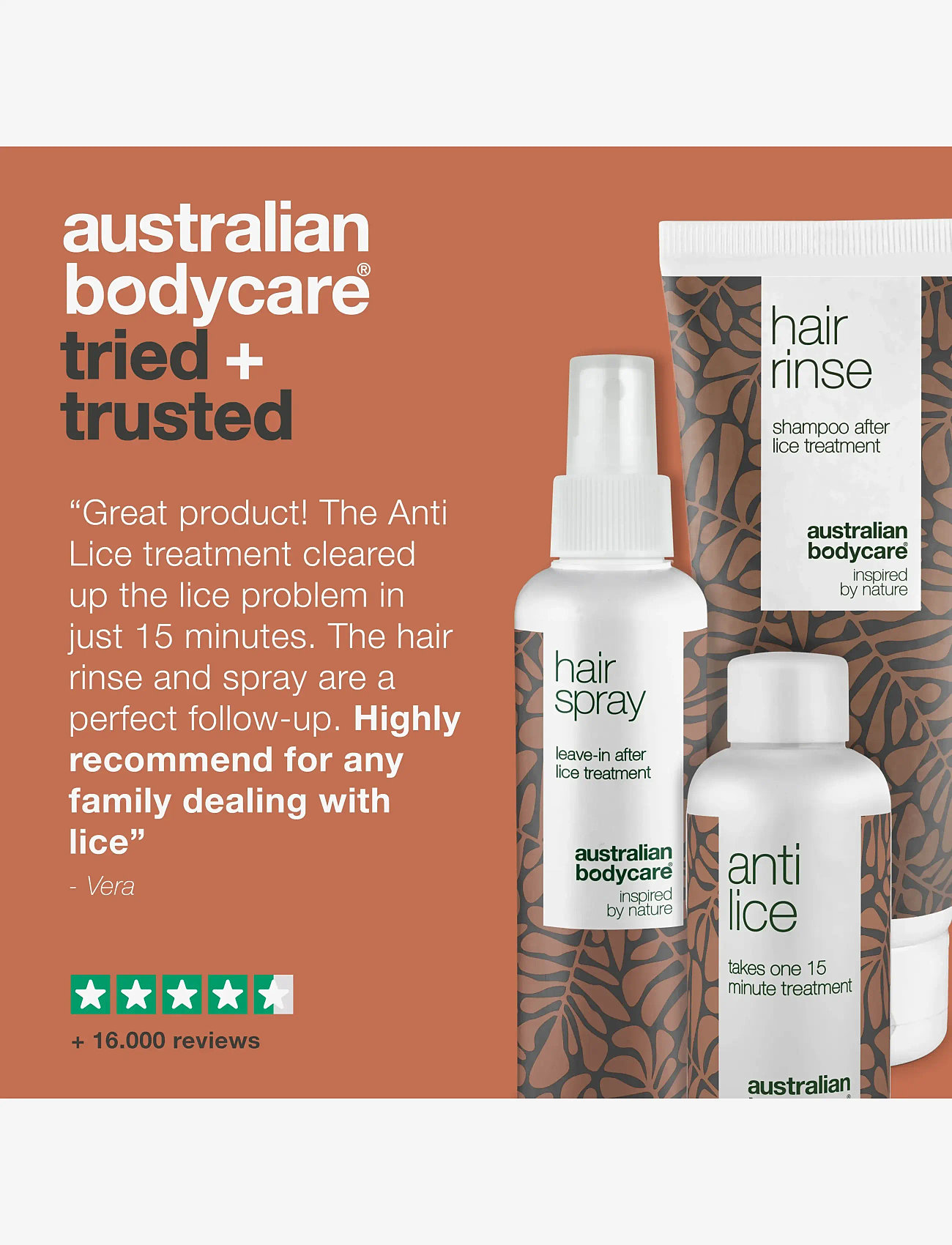 Australian Bodycare - Head Lice Kit - til ham - clear - 4