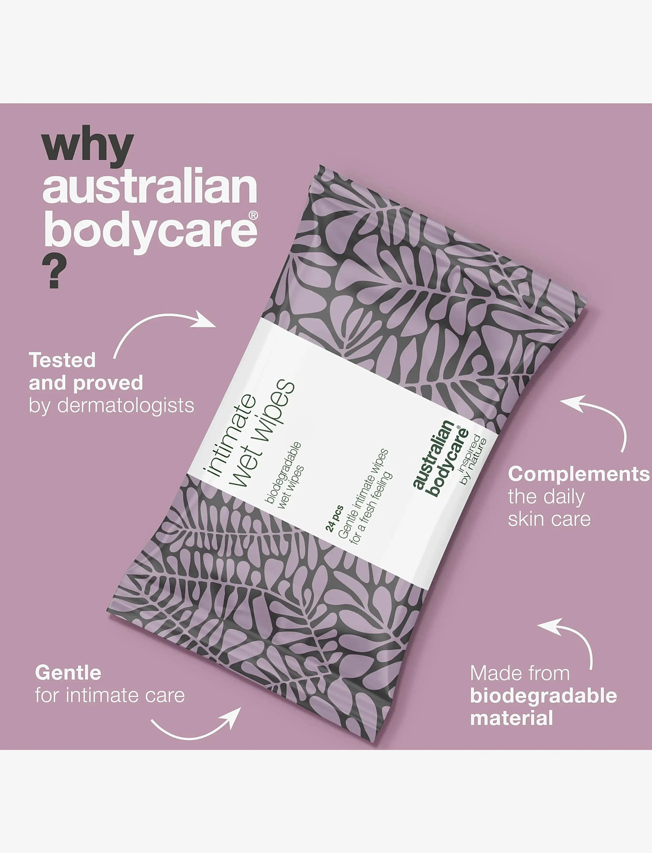Australian Bodycare - Intim Wet Wipes 24pcs - Þvottur fyrir viðkvæm svæði - clear - 3