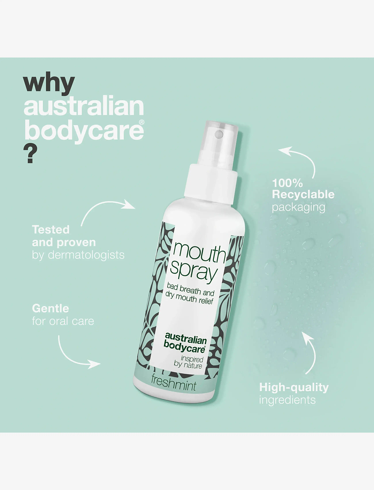Australian Bodycare - Mouth spray with freshmint 100ml - munskölj - clear - 3