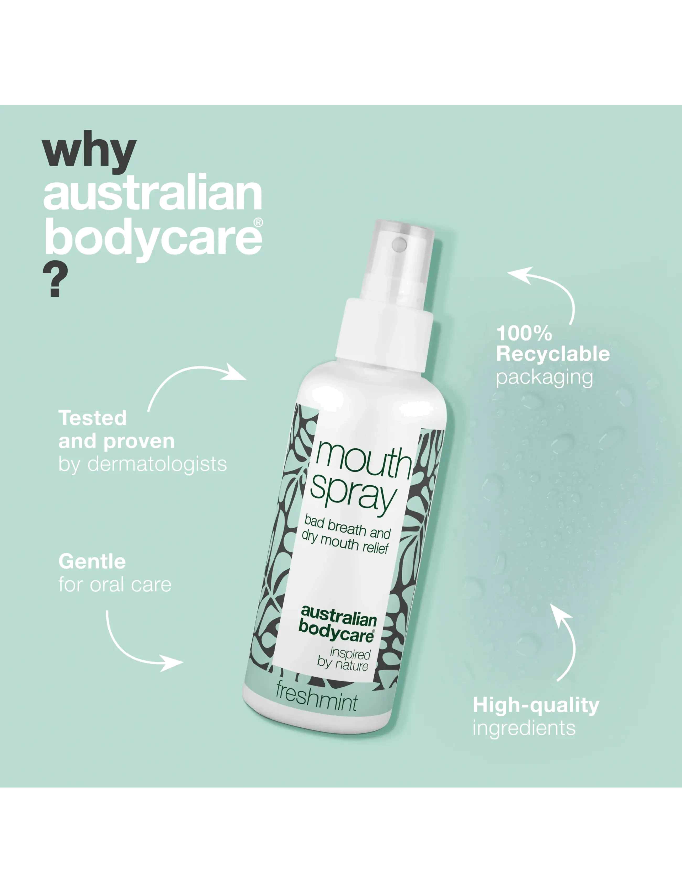 Australian Bodycare - Mouth spray with freshmint 100ml - suuhygienia - clear - 3
