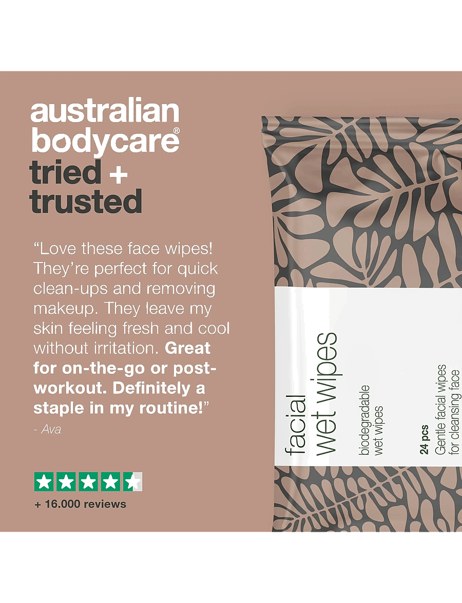 Australian Bodycare - Face Wet Wipes 24pcs - niisked salvrätikud näole - clear - 4